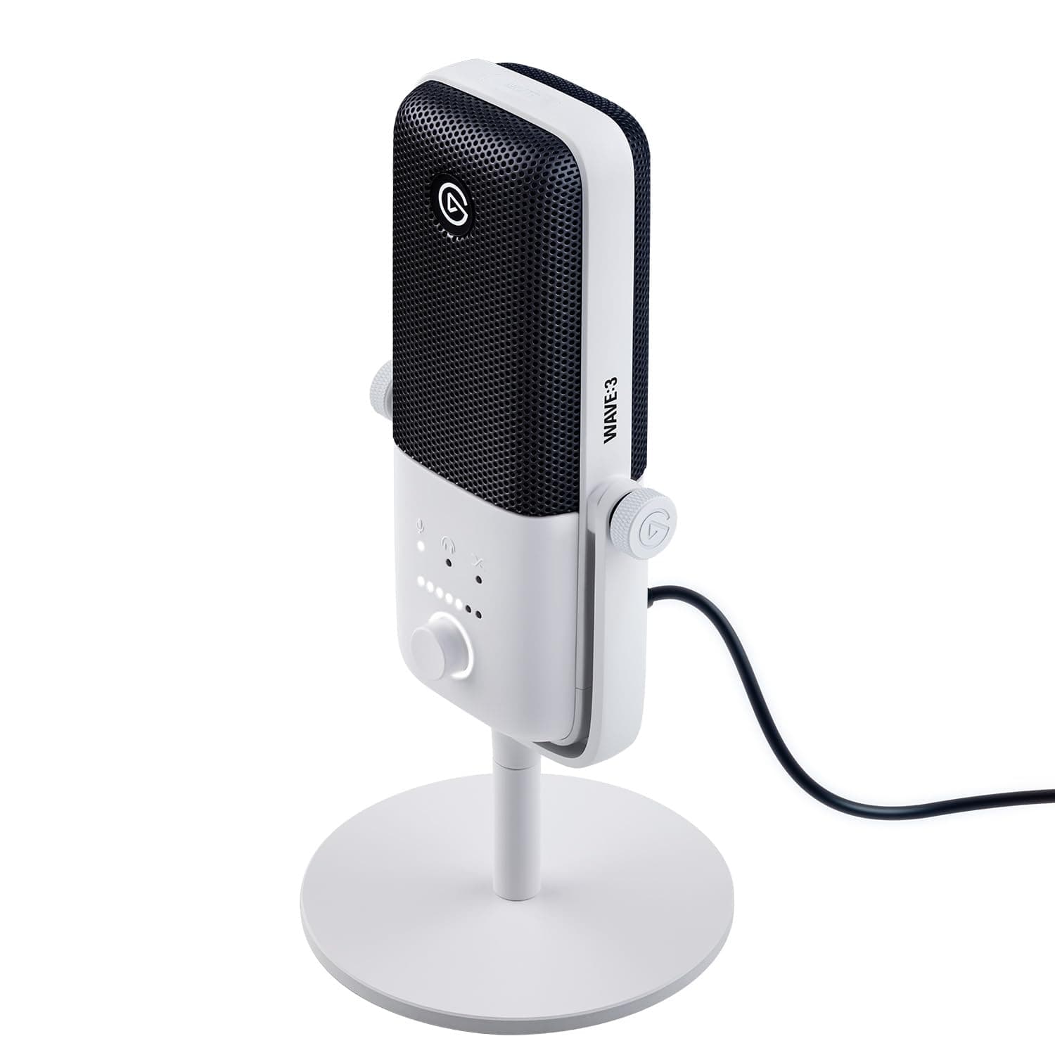 Elgato Wave:3 White - Micrófono Condensador USB Profesional para Streaming, Podcast, Juegos, Oficina, casa, Software Mezclador Gratis, plugins de Efectos, antidistorsión, Plug n Play, Mac, PC