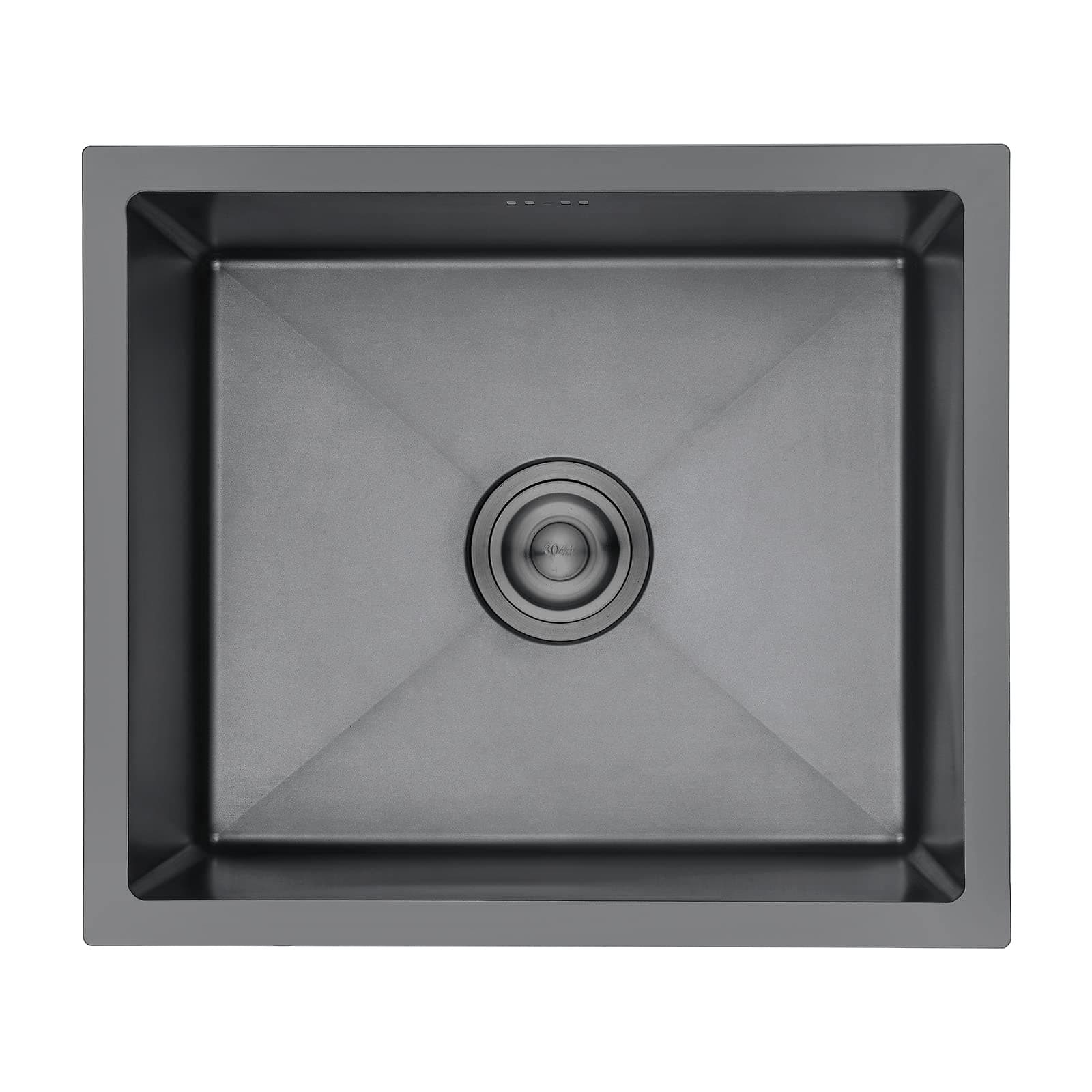 Ibergrif M85043B Lavello Cucina in Acciaio Inox 50x43 cm, Installazione a Sopratop o Filotop con Sifone Antiodore e Kit Scarico Completo, Grigio Scuro