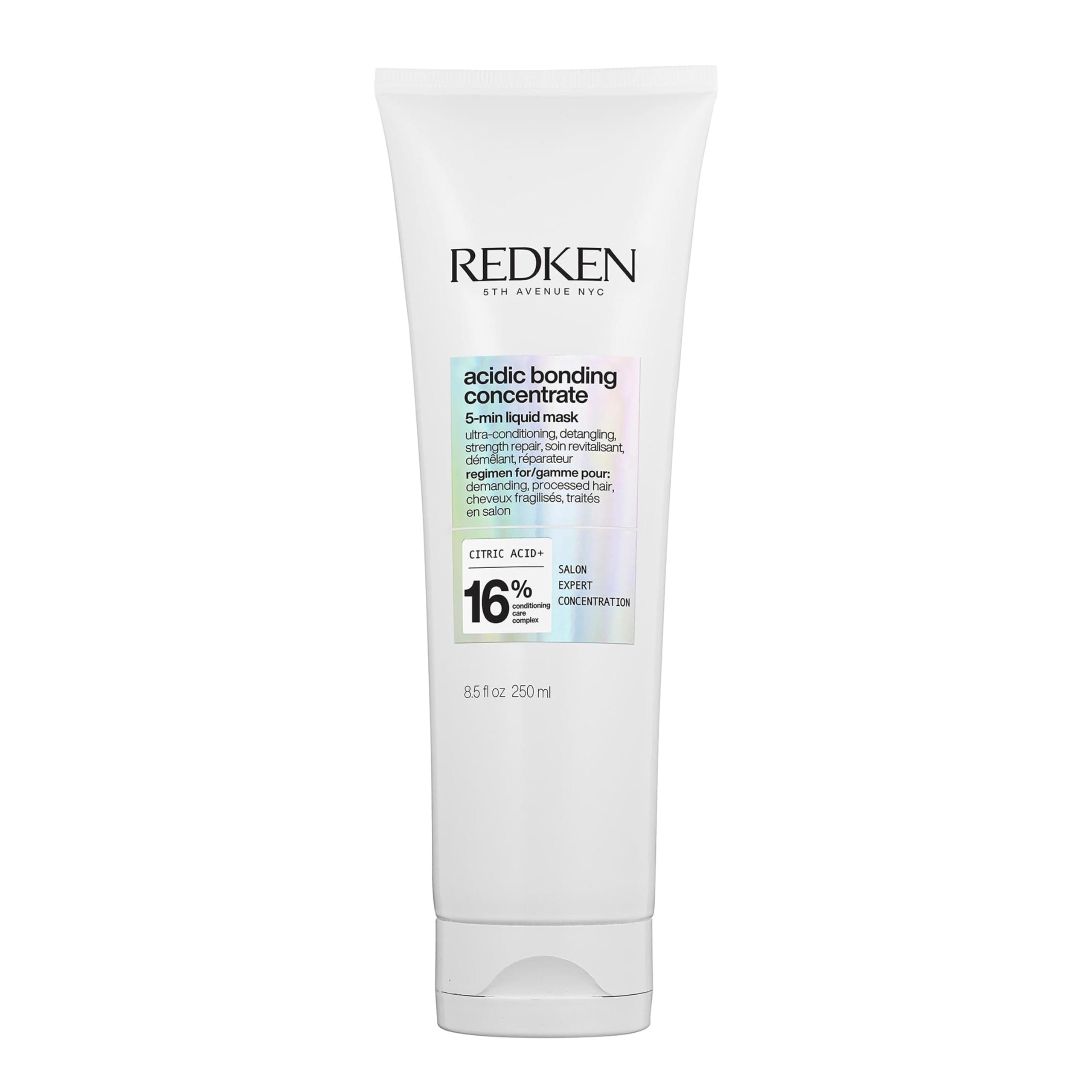 Redken Haarmaske, Pflege-Allrounder mit Zitronensäure und Bonding Care Komplex, Stärkt das Haar und spendet Feuchtigkeit, Vegane Formel, Acidic Bonding Concentrate 5-Min Liquid Mask, 1 x 250 ml