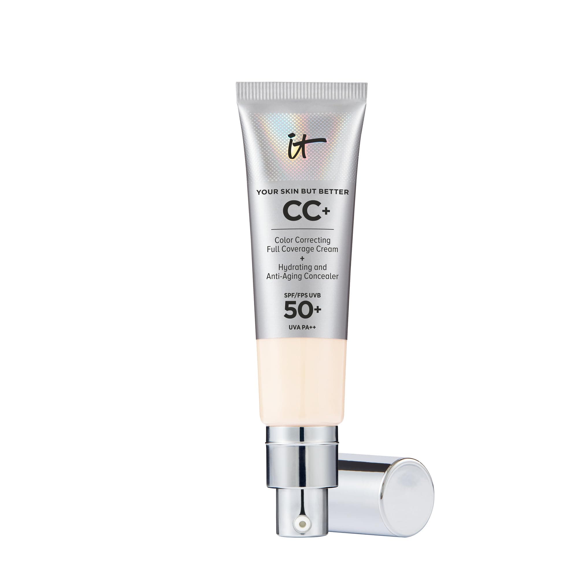 IT Cosmetics Your Skin But Better CC Cream LSF 50+, Hochpigmentierte Mehrzweck-Creme mit LSF 50, Getönte Anti-Aging-Tagescreme, Foundation, Concealer & Pflege in einem