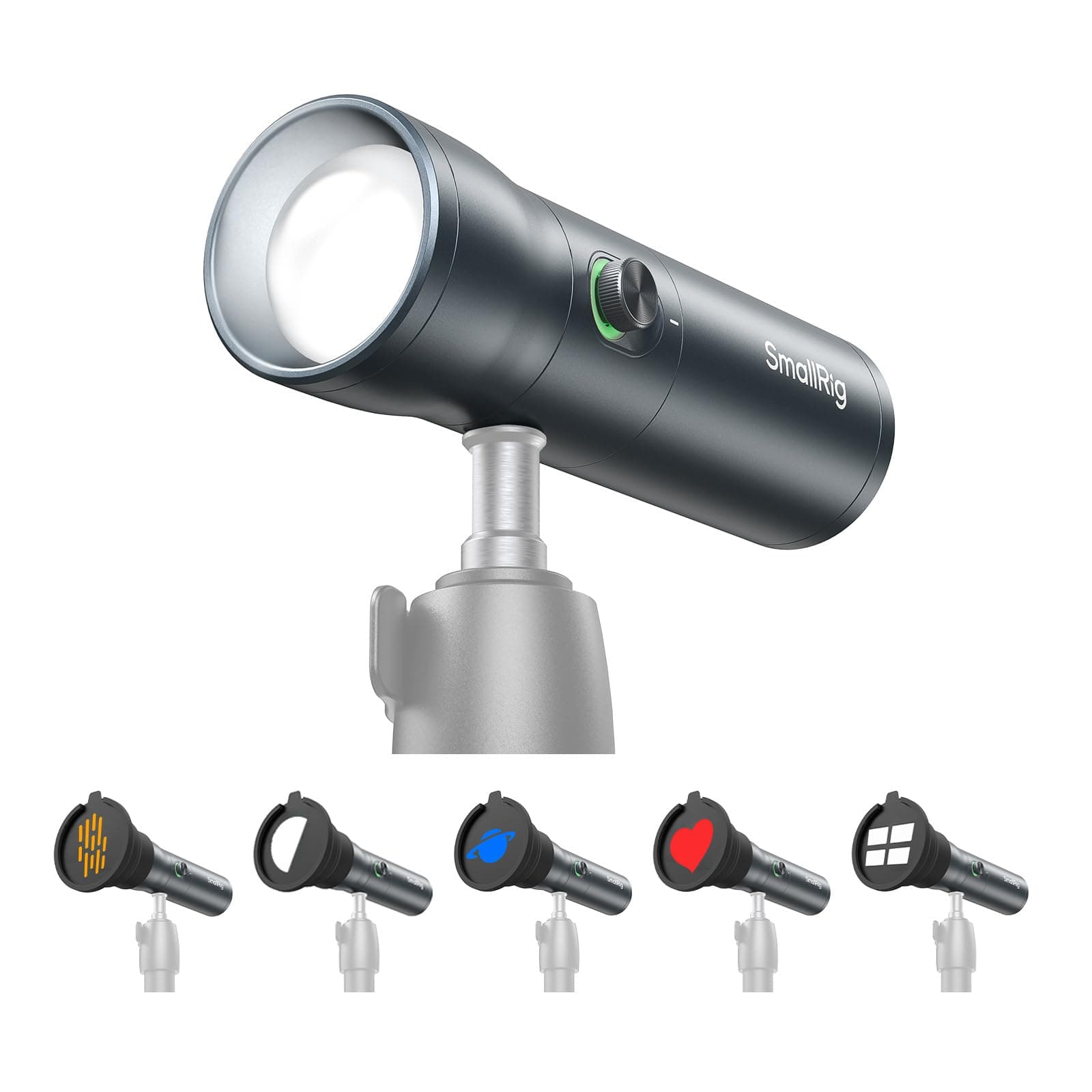 SMALLRIG Linterna de Fotografía LED RGB, Luz Ambiental Estampada de Aleación de Aluminio de 7500mAh, Luz de Relleno de 4 Colores con 20 Filtros de Luz Estampada, RF10C - 4634