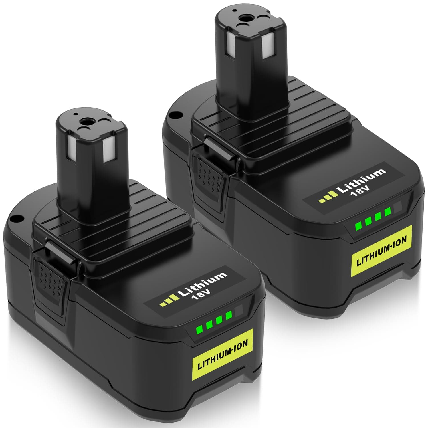 2X 8.0Ah/8000mAh Remplacement pour Ryobi Batterie 18V 8.0Ah RB18L50 P108 RB18L40 RB18L25 RB18L15 RB18L13 P107 P104 P102 P103