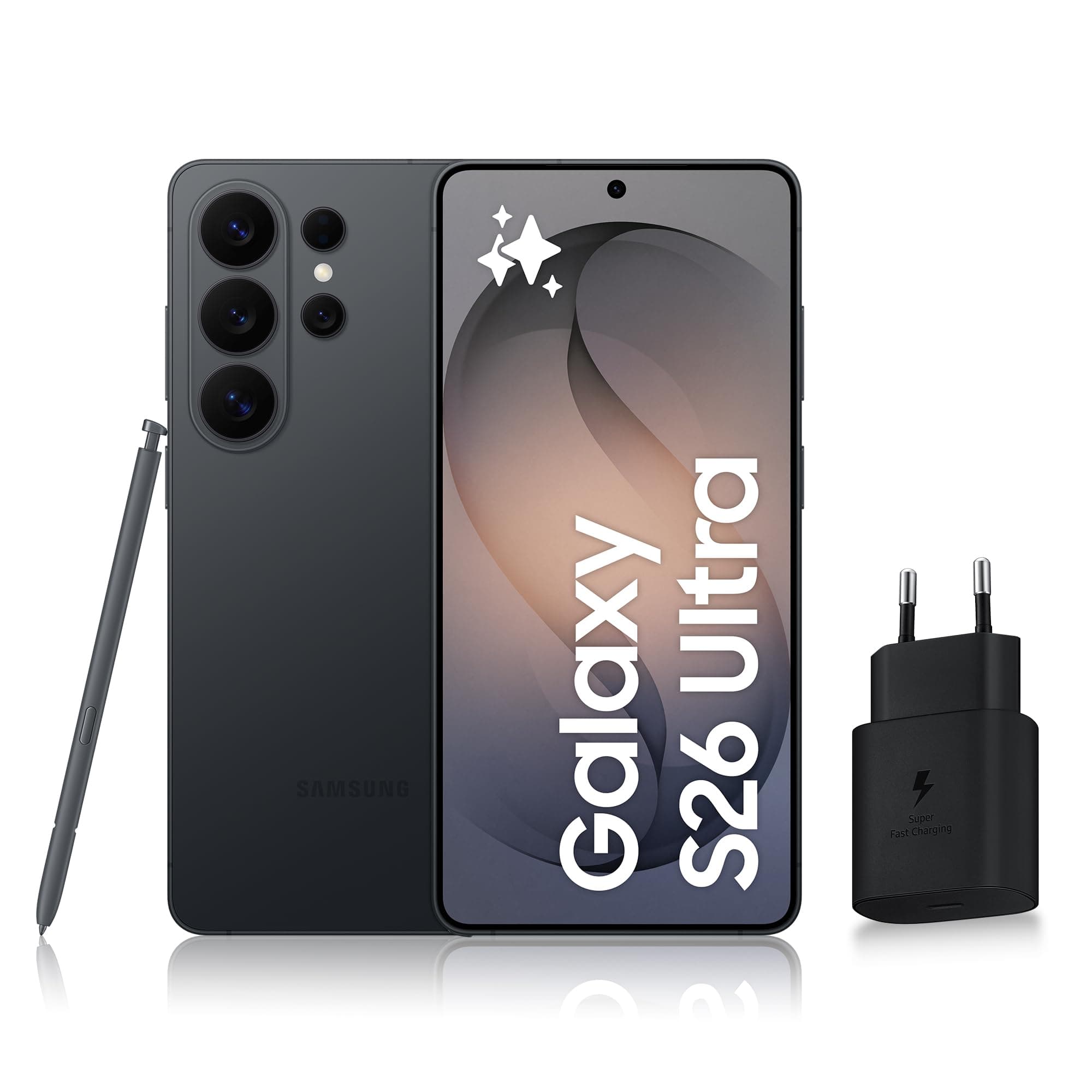 Samsung Galaxy S26 Ultra, Smartphone Android 5G avec Galaxy AI, 512 Go, Chargeur Secteur Rapide 25W Inclus, Smartphone déverrouillé, Noir, Version FR