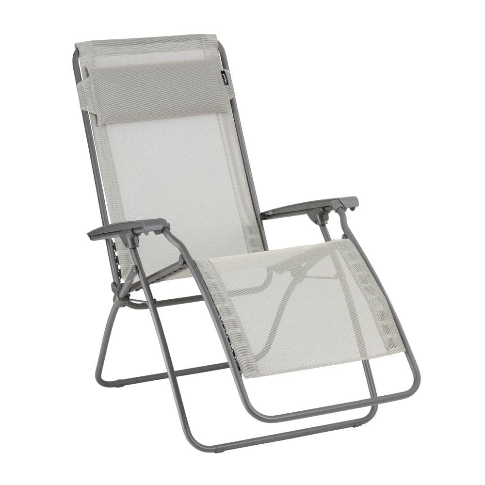 Lafuma MOBILIER - Fauteuil Relax Zéro Gravité R Clip - Chaise Longue Pliante Terrasse et Jardin - Toile Batyline Résistante - Transat Multiposition, Tout Confort, Fabriqué en France - Beige SEIGLE