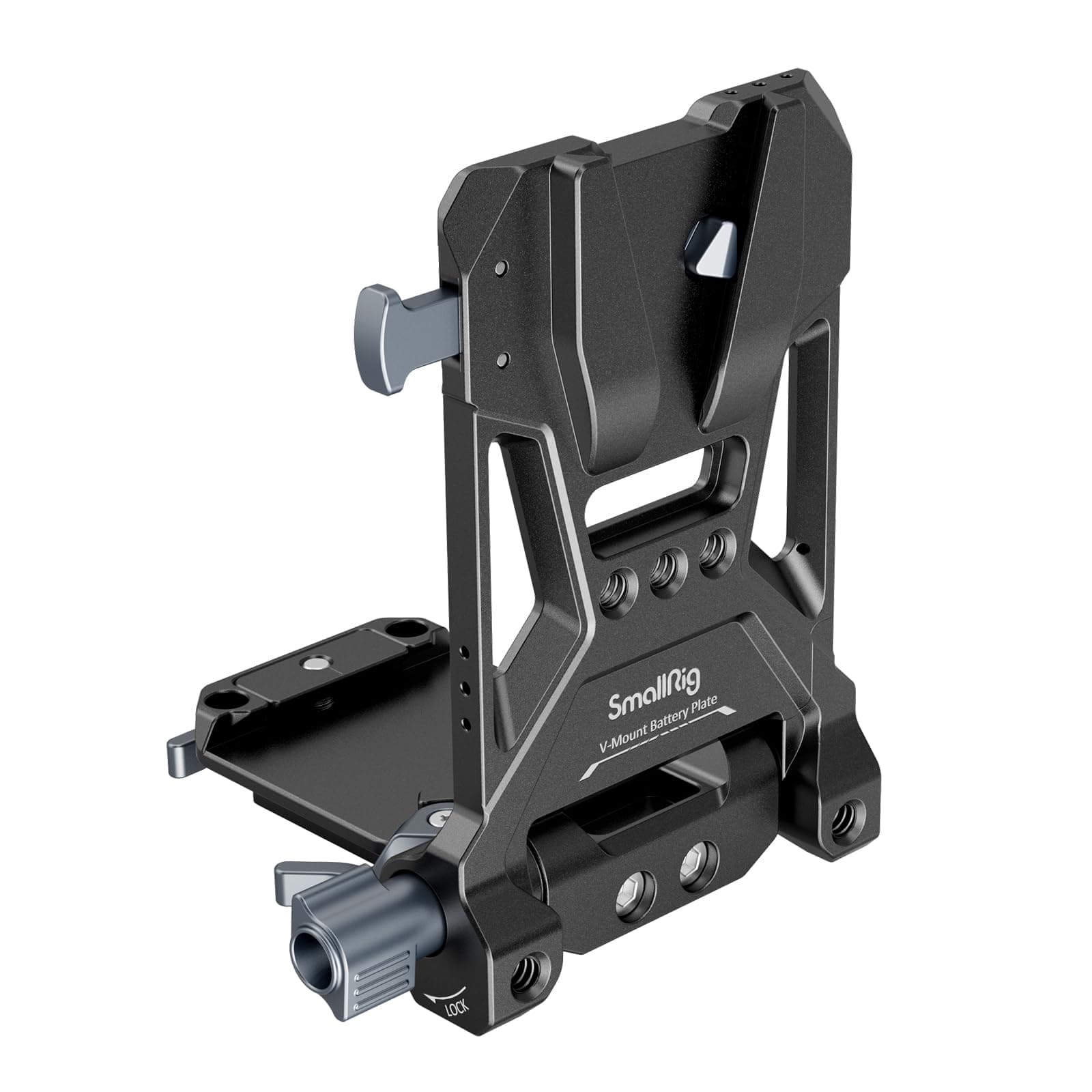 SMALLRIG Piastra Batteria con Attacco a V, Piastra di Montaggio Batteria con Blocco V, Forma a L, con Attacco a V Compatta e Pieghevole per DSLR, Gimbal e Treppiede - 4505B