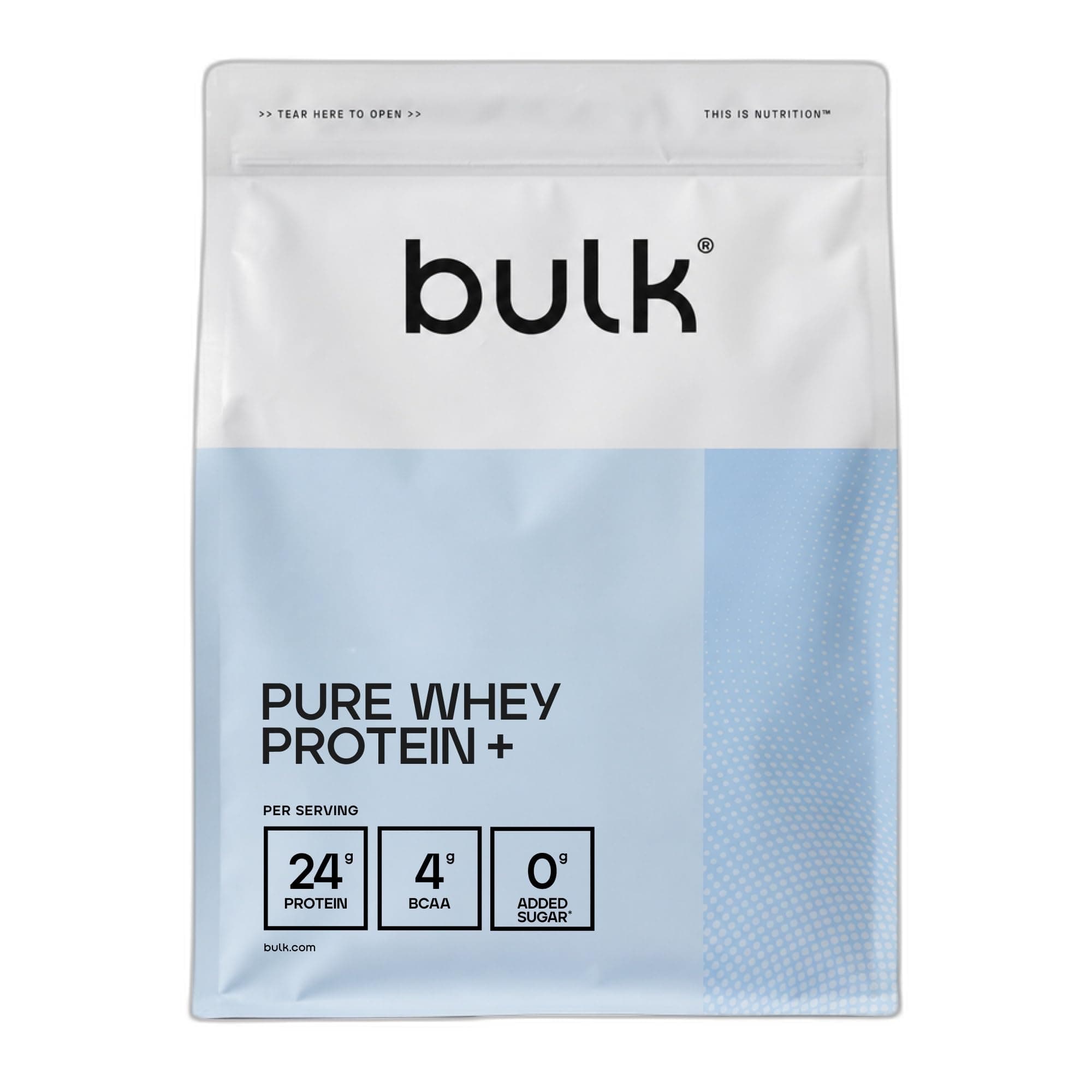 Bulk Pure Whey Protein+, Vanille, 900g | 24 g de protéines, Mélange de protéines de lactosérum, lait & collagène, Sans sucres ajoutés, Mélange facile