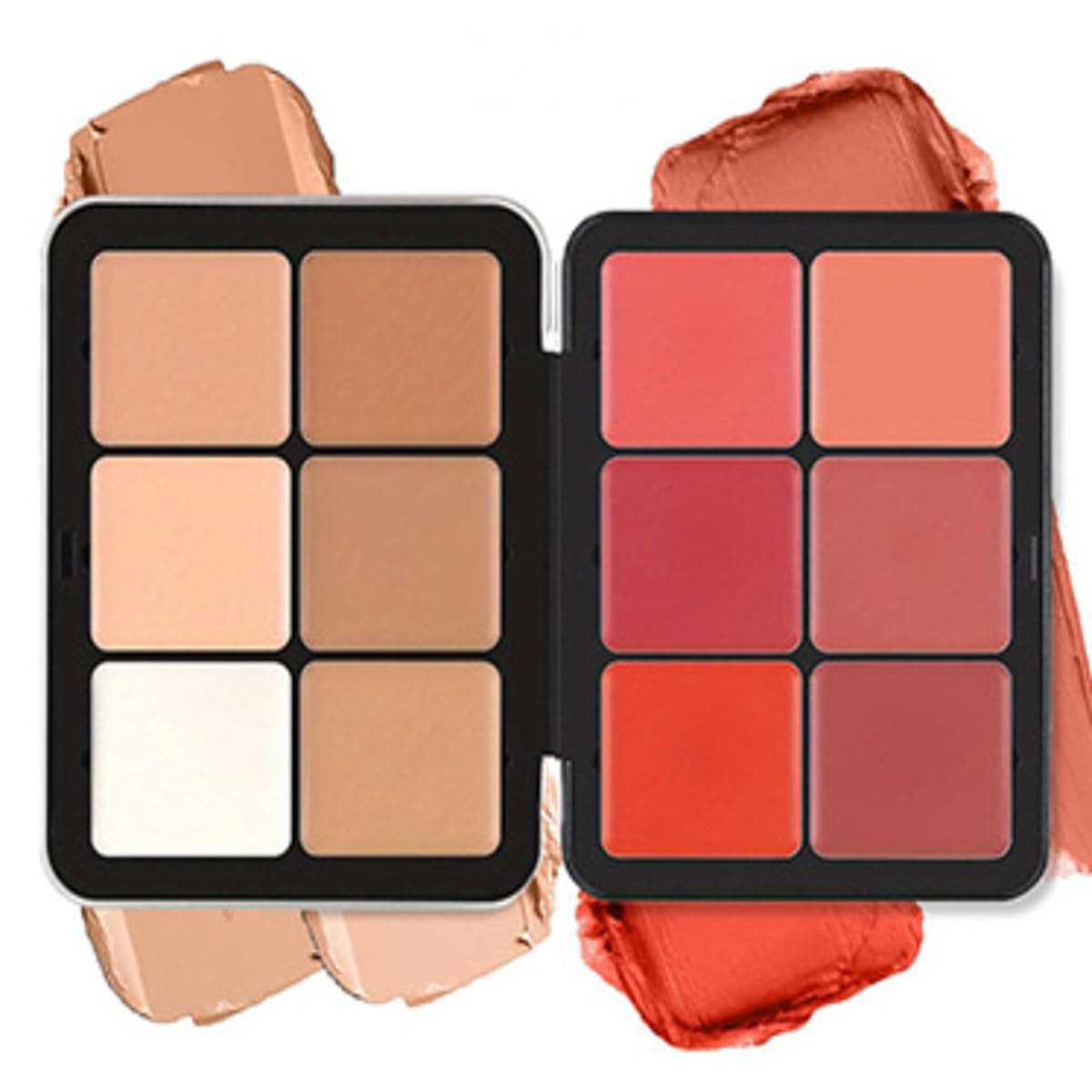 Palette de 12 couleurs d'anticernes et de fards à joues, longue tenue, résistante aux bavures, estompable, 2 en 1 fards à joues en crème au fini mat Palette de maquillage pour le visage (#01)