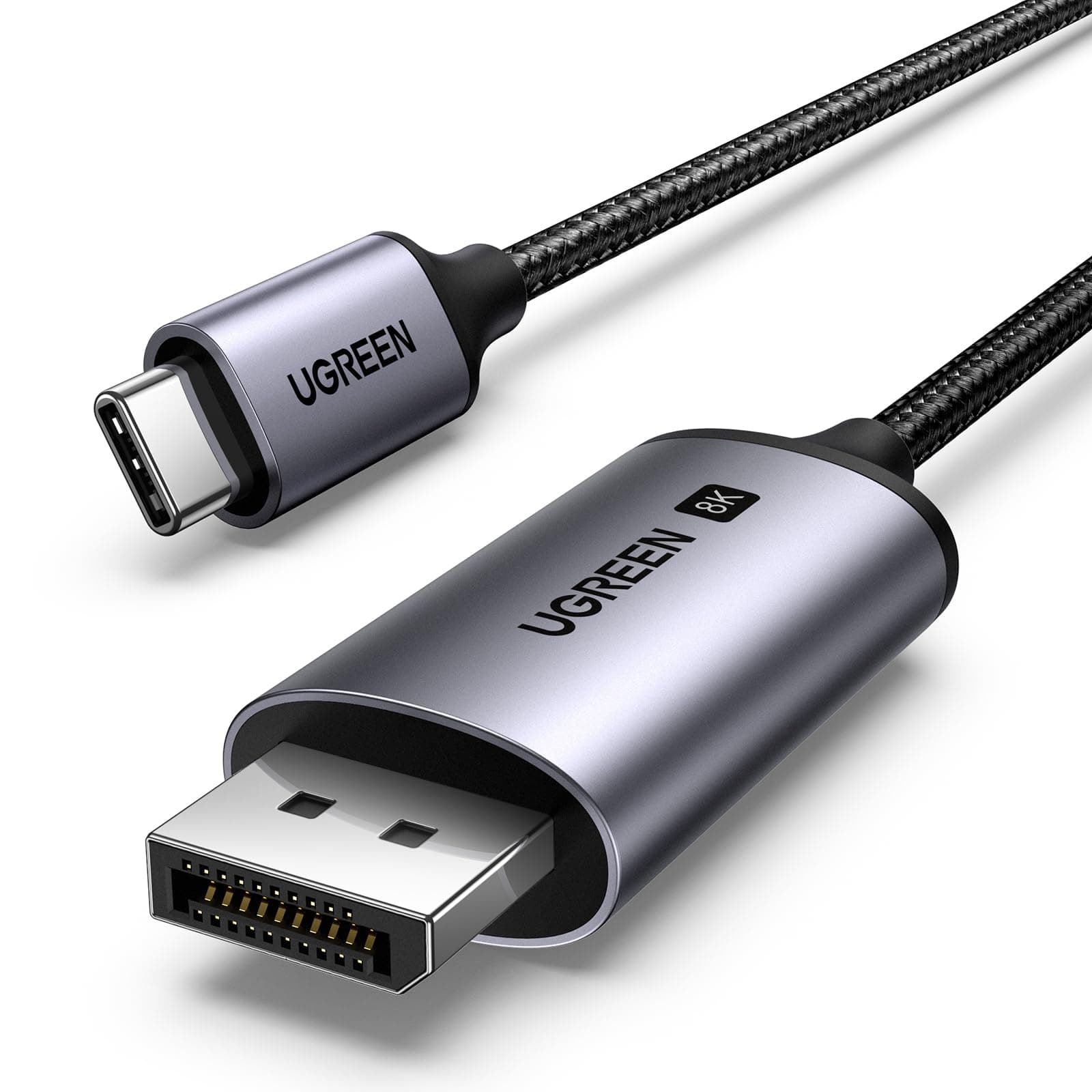 UGREEN Cable USB C a DisplayPort 1.4 8K 60Hz 30Hz 4K 240Hz 144Hz HDR VRR Thunderbolt 4 3 DP1.4 Compatible con iPhone 17 Pro Max Air Mac mini M4/M4 Pro MacBook M4 Pro Max iPad Pro Air Galaxy S24 (1M)