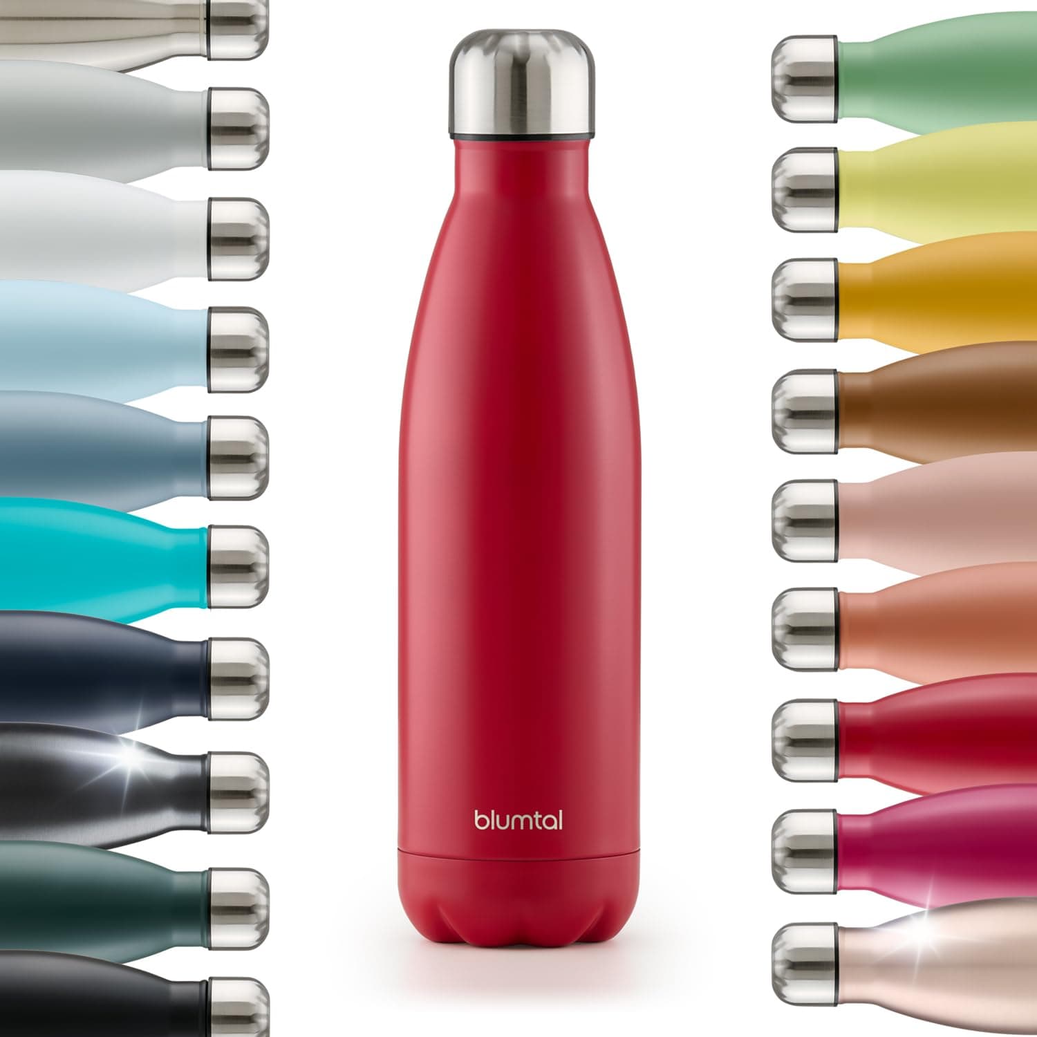 Blumtal® Borraccia termica acciaio inox Charles - borraccia termica 1 litro senza BPA - bottiglia termica a prova di perdite - borraccia 1 litro termica a doppia parete - borracce termiche - in rosso