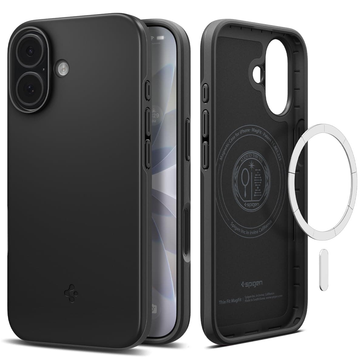 Spigen iPhone 17 Hülle [Militärgeprüfter Schutz] Thin Fit MagFit Case Handyhülle Slim Kompatibel mit MagSafe –Schwarz