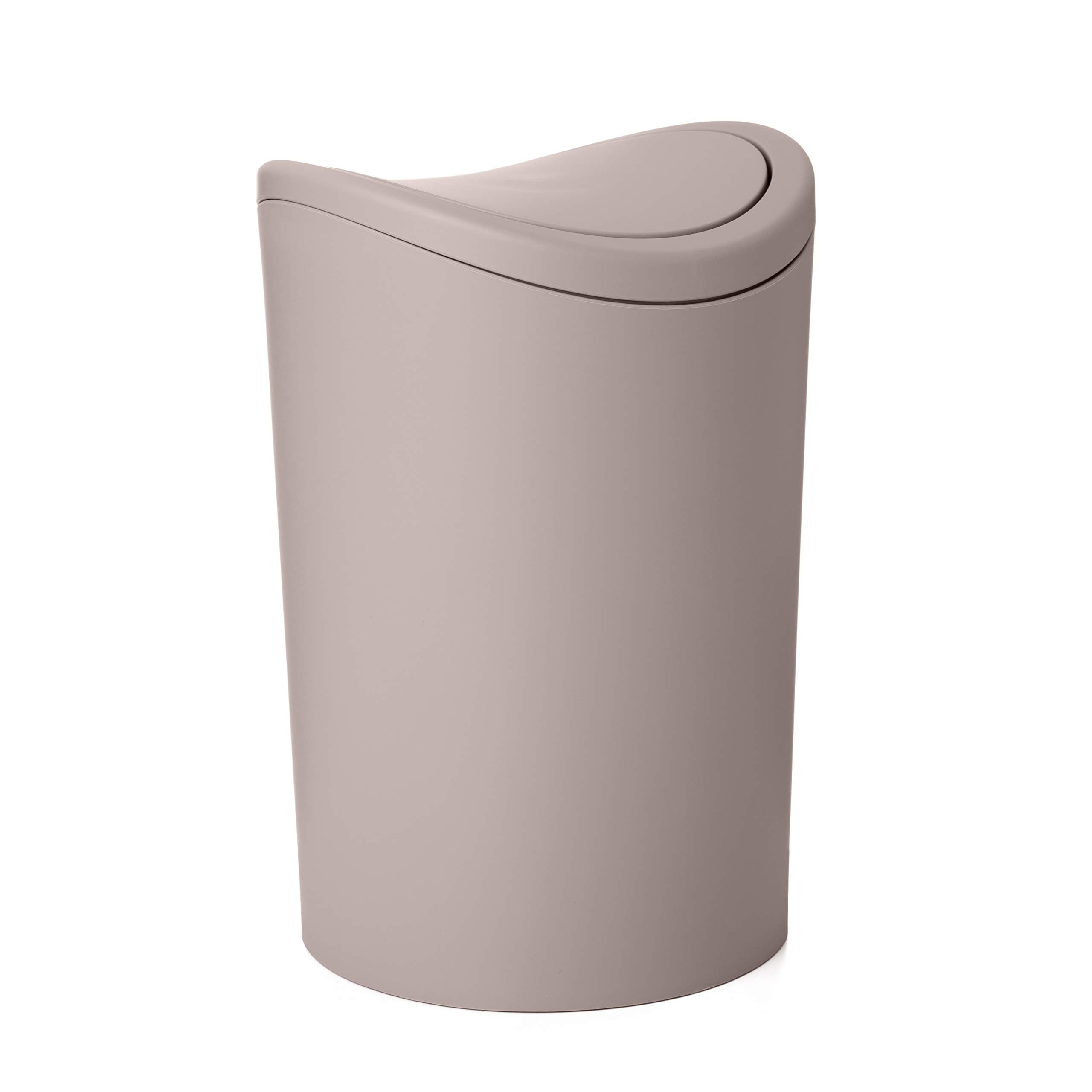 TATAY Cestino Bagno 6L con Coperchio Basculante | Design Compatto e Moderno | Plastica Resistente e Facile da Pulire | Prodotto in Spagna con Capacità 6L | 19 x 19 x 28 cm - Modello Standard - Taupe