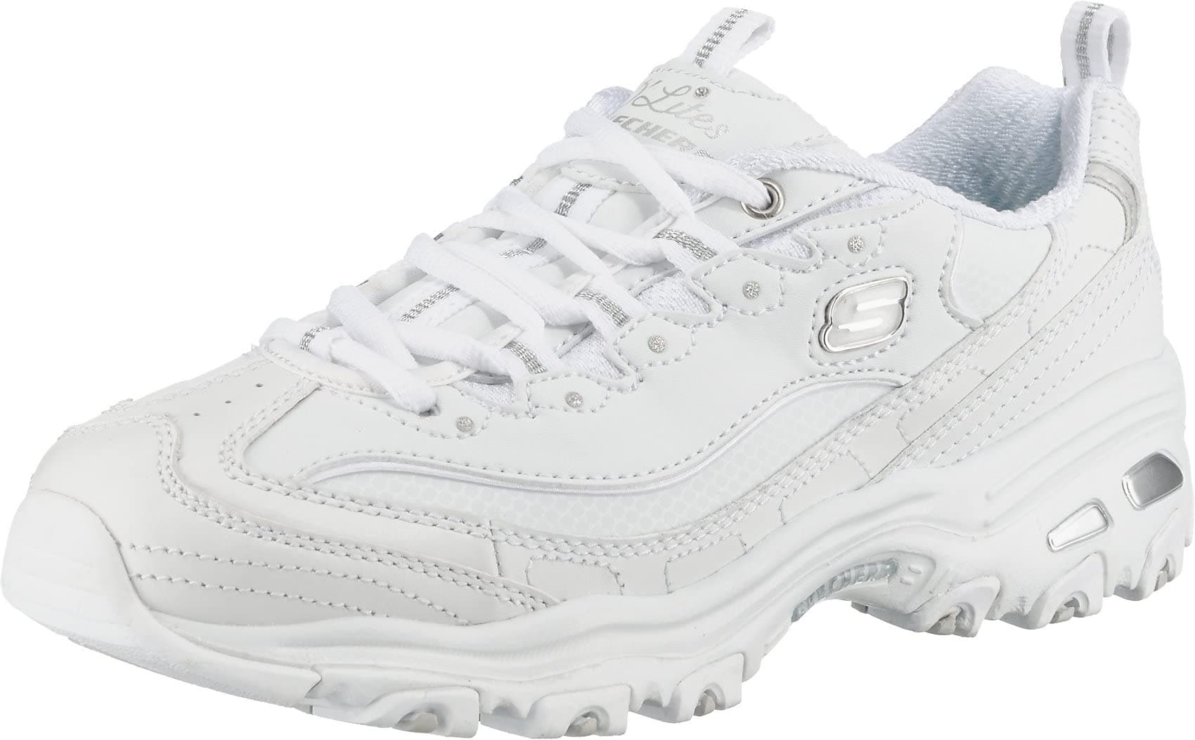 Skechers D'Lites Fresh Start Schnür-Sneaker für Damen mit Memoryschaum modischer Schuh Schwarz/Weiß EU