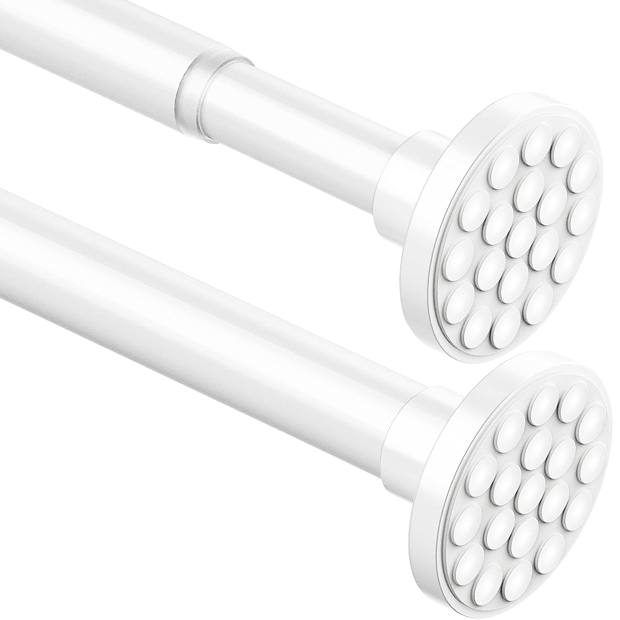 Bastone Tenda a Pressione Asta Tenda Doccia Bastoni per Tende a Pressione Bastone Tenda Doccia Senza Foratura Estensibile con Molla, Bianco(85-190cm Φ25 mm)