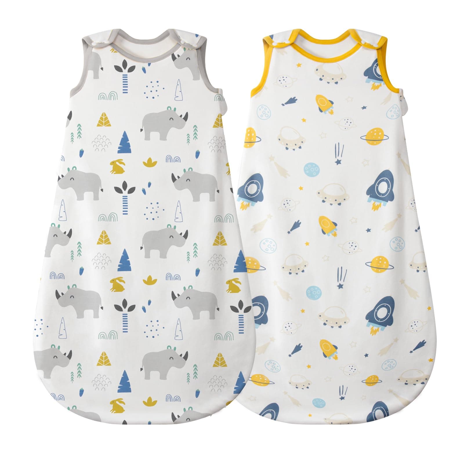Mosebears Sacco Nanna in Morbido Cotone per Neonati 0-6 mesi 0,5 Tog con Cerniera a Doppio Cursore per Facilitare il Cambio del Pannolino Stampe Graziose