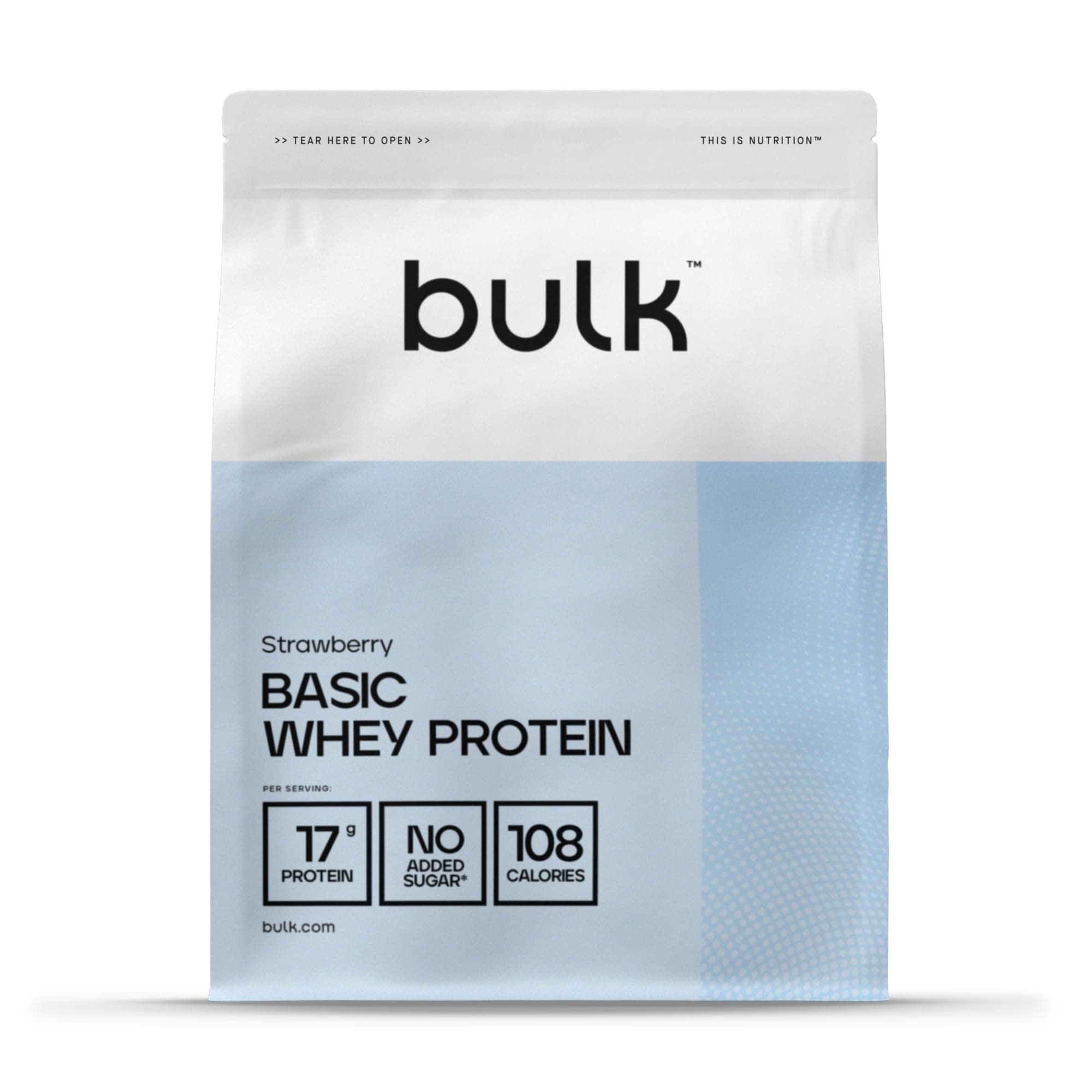 Bulk Basic Proteína de Suero en Polvo | Fresa | 1,25 kg | 41 Raciones | Hasta 18 g de Proteína | Bajo en Azúcar | Fórmula de Rápida Absorción | Apoya el Crecimiento y la Recuperación Muscular