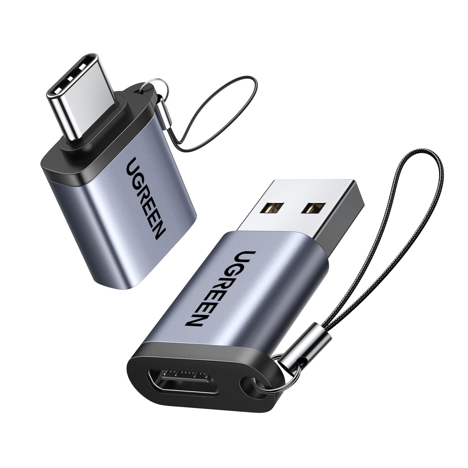 UGREEN USB C auf USB Adapter 10Gbps (Kombinationspaket) für iPhone 17 16 15 Pro Max, iPad, Galaxy S24 S23 & Laptops (Grau)