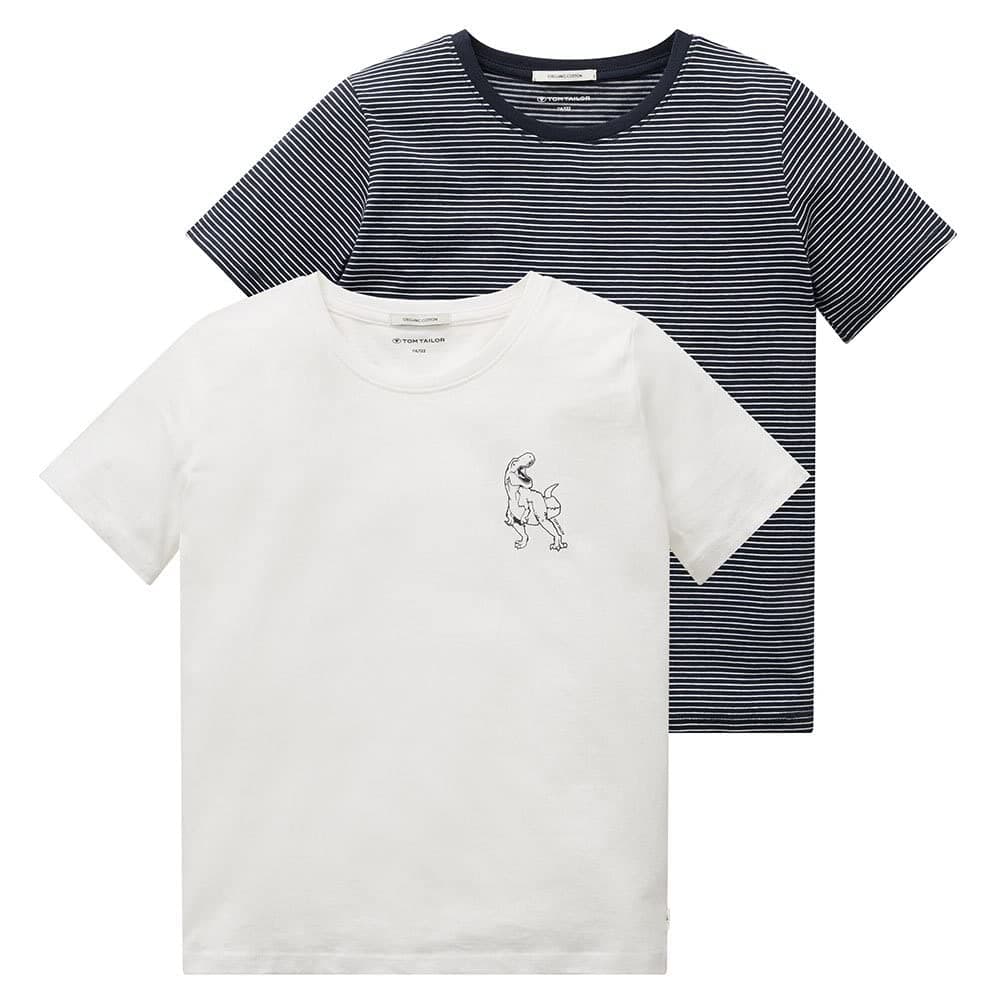 TOM TAILOR Jungen Kinder T-Shirts im Doppelpack aus Baumwolle