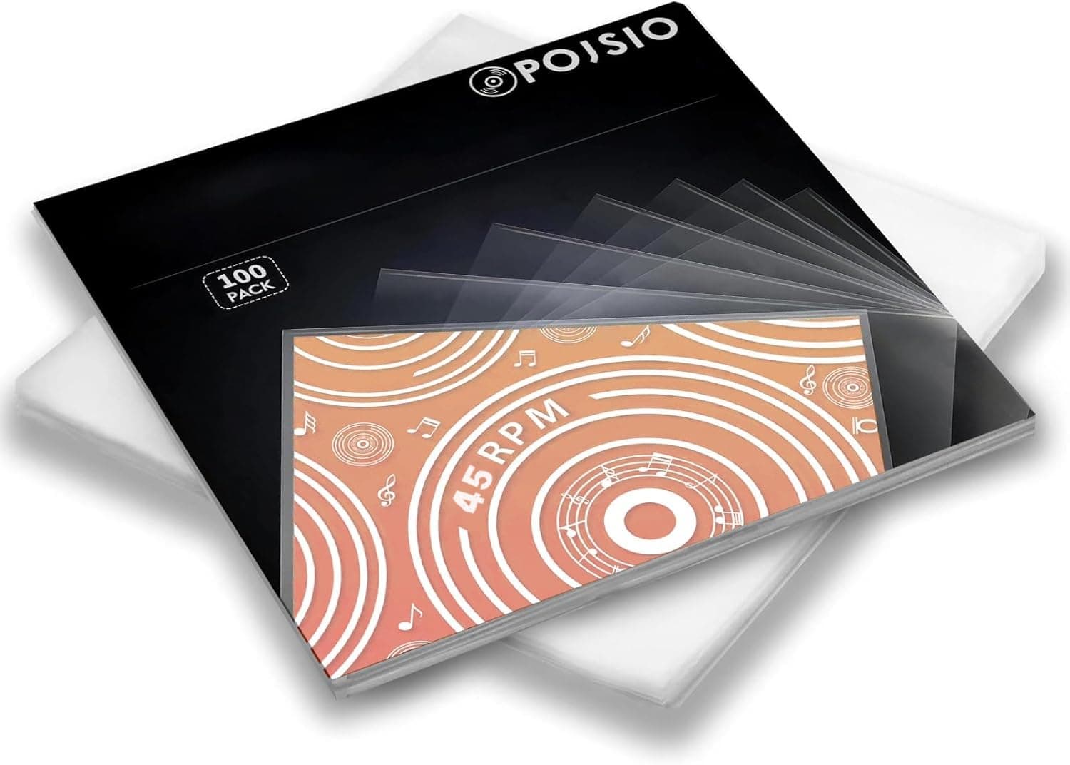 POJSIO 100 Pz. Buste Vinili 45 Giri Esterne 7 Pollici,Custodia Vinile 45 Giri Cover Vinili 45 Giris Trasparenti Per Singoli LP/7” Dischi,Buste Vinile 45 Giris Protezione Polipropilene Copertine