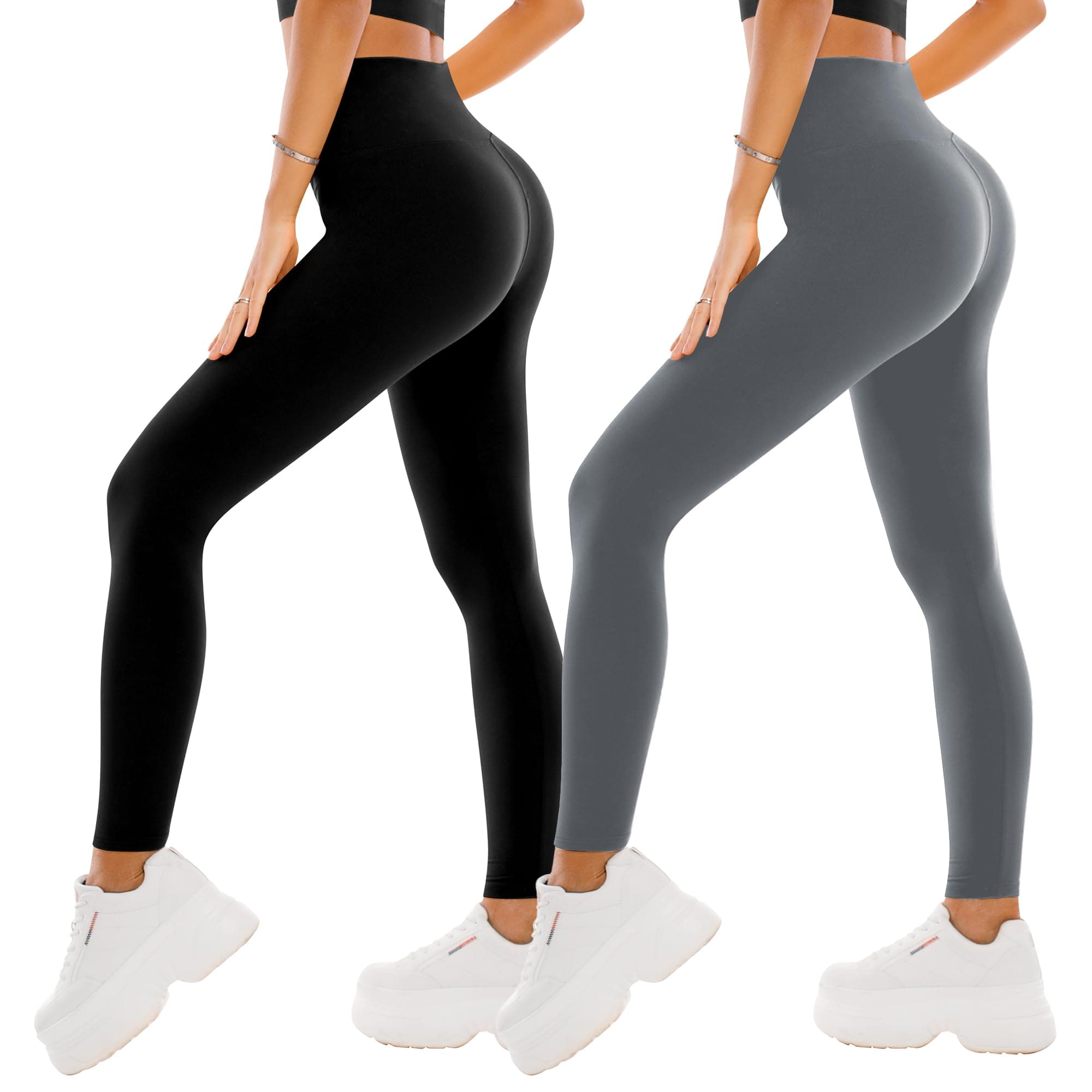 SINOPHANT 2 Leggins Mujer Pantalon Yoga Mallas Deporte Leggings Suaves Elásticos de Cintura Alta Pilates