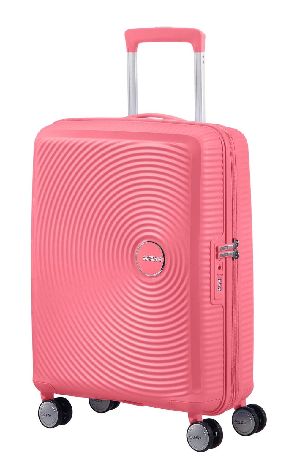 American Tourister Soundbox - Spinner S Expandible Maleta de Cabina, 55 cm, 35.5/41 L, Rosa (Sun Kissed Coral)
