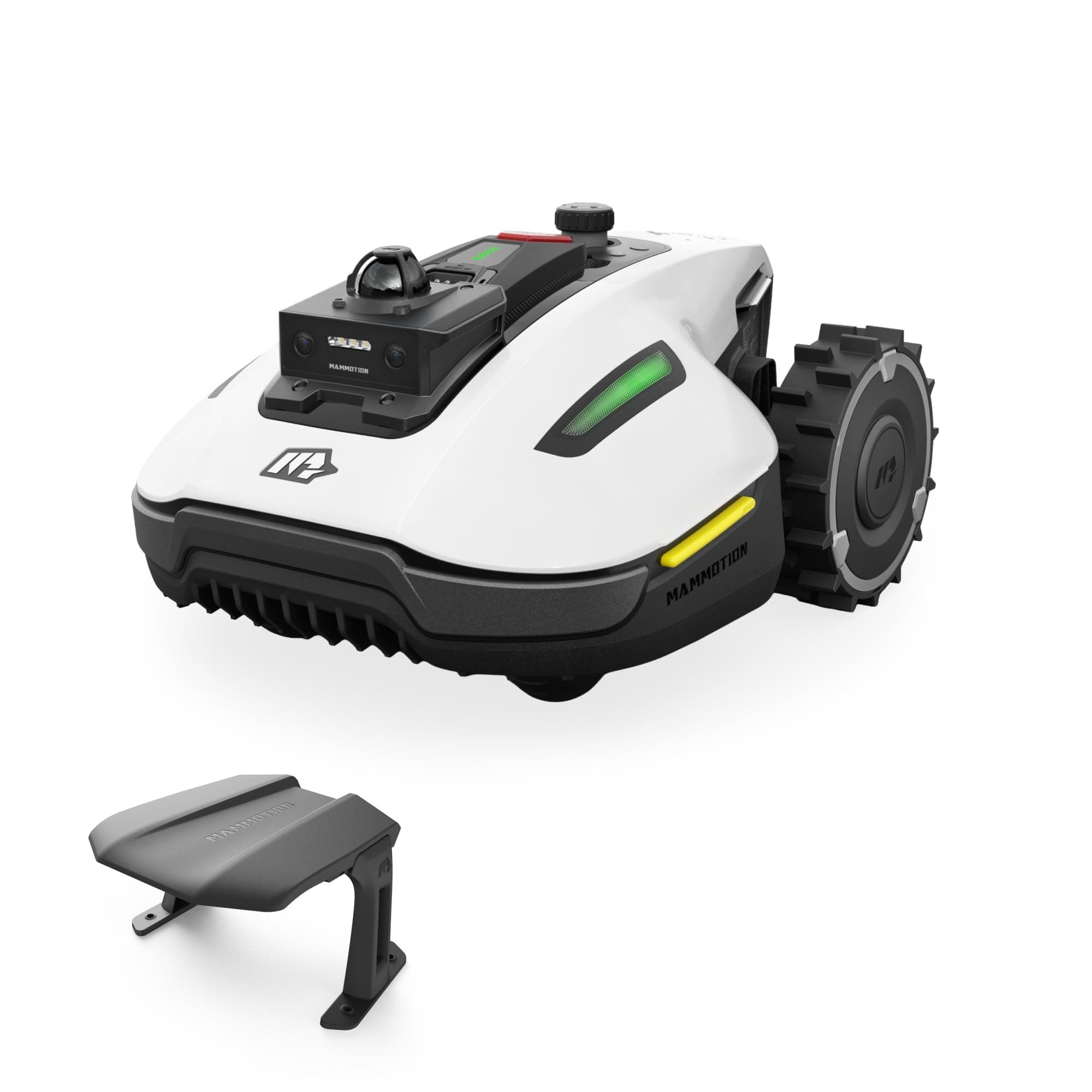 MAMMOTION YUKA Mini 2 800 LiDAR Robot Tondeuse avec Garage Standard, Navigation 360° LiDAR + caméra avec Pilotage par IA, détection de Plus de 300 Obstacles, DropMow, pentes de 45%