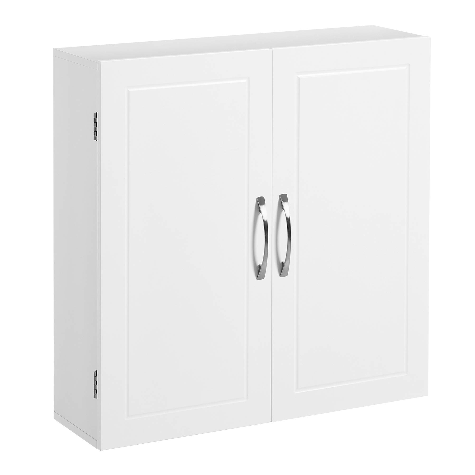 VASAGLE Badezimmerschrank, Badschrank, wandmontiert, 18 x 60 x 60 cm, Wandschrank mit verstellbaren Ablagen, wolkenweiß BBC320W01