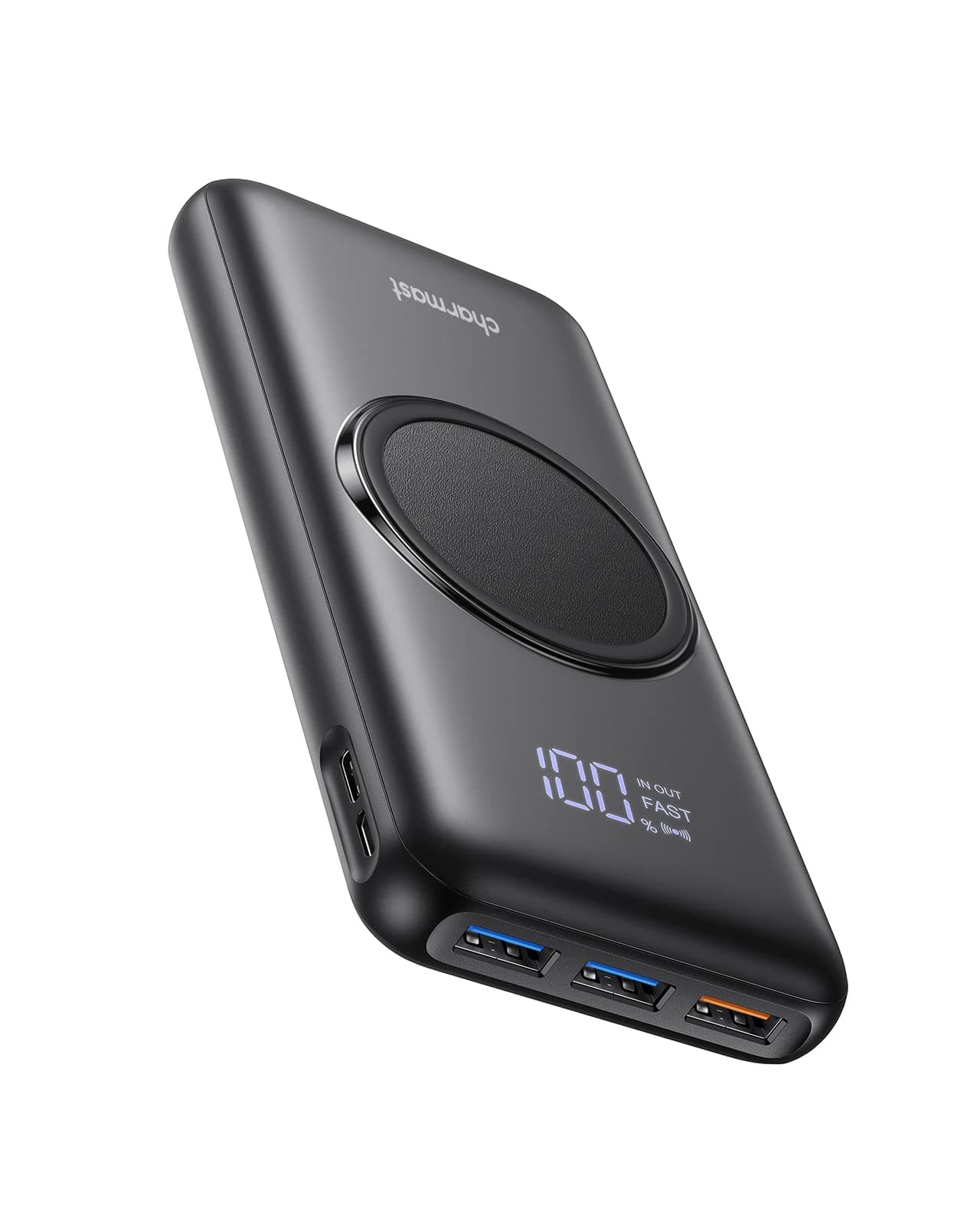 Charmast Power bank wireless 15W 20000mAh, 22.5W USB A & 20W USB C PD QC 3.0 Caricatore portatile Carica Rapida LED Display Batteria Portatile con 4 uscite & 3 Ingressi per smartphones e Tablet