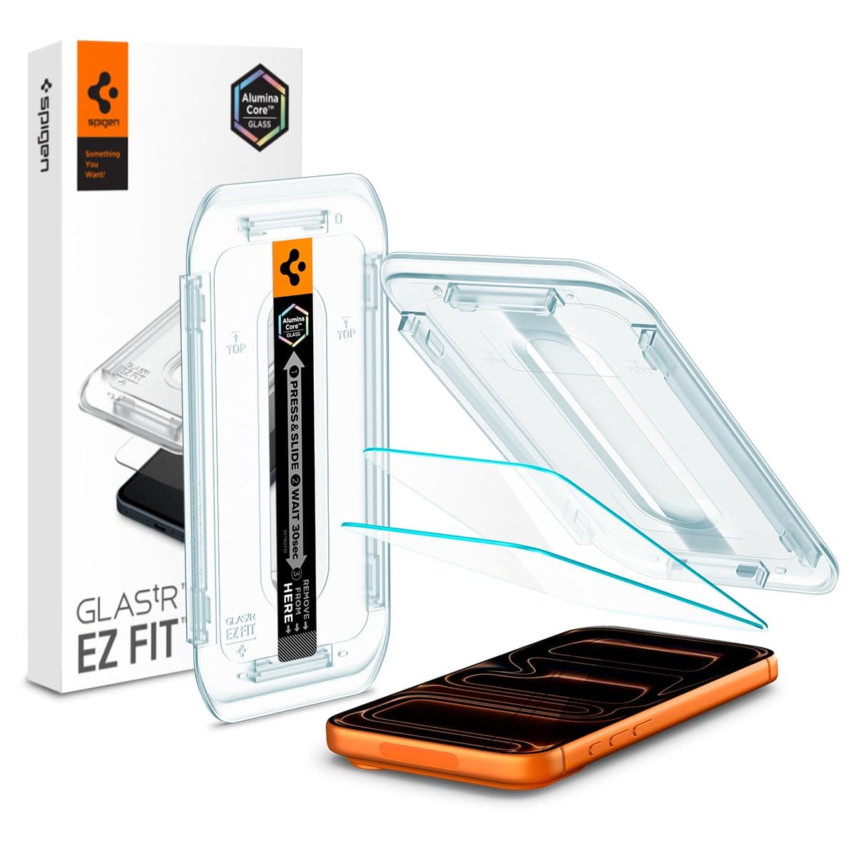 Spigen Glas.tR EZ Fit Protector Pantalla para iPhone 17 Pro Max, iPhone 16 Pro Max, 2 Unidades, Instalación Fácil, Alta Definicion, Dureza 9H