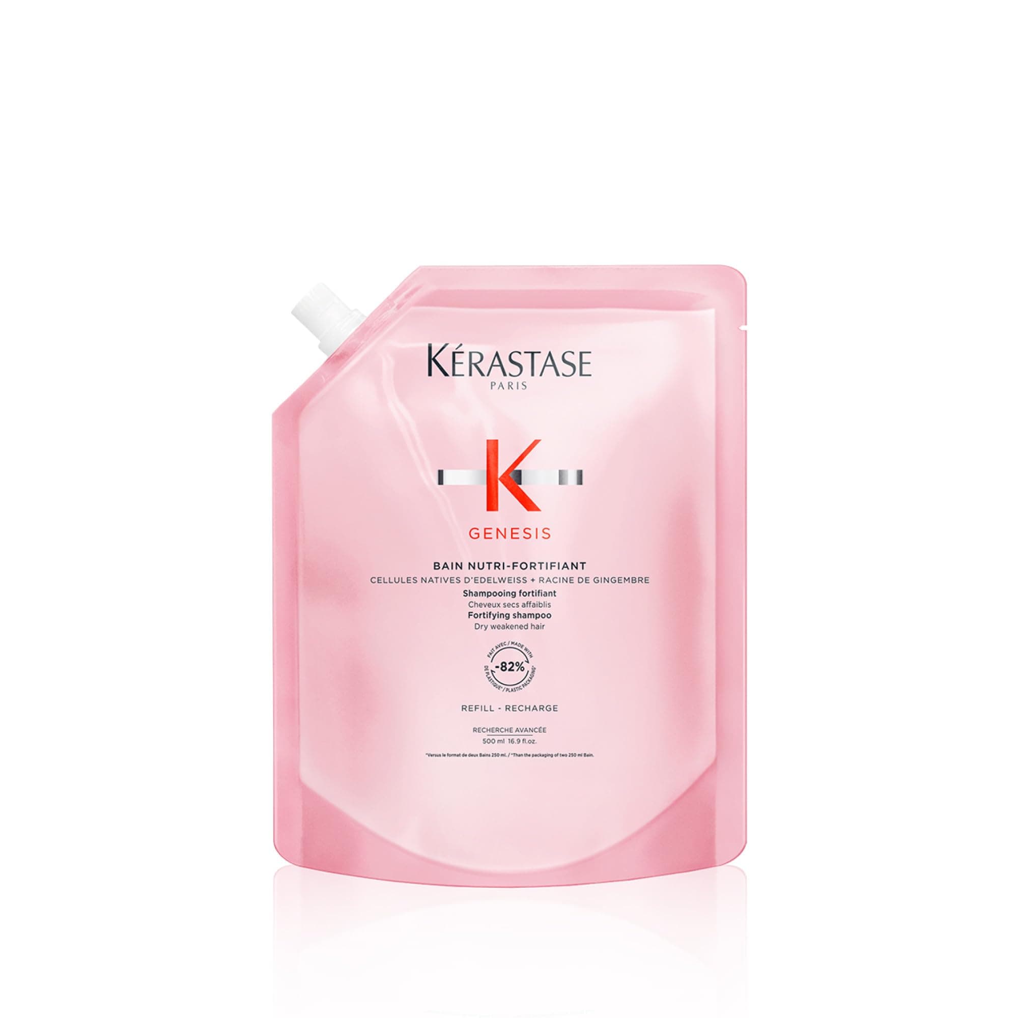 Kérastase, Genesis, Ricarica Shampoo Anti-Caduta & Nutriente, Per Capelli Fragili, Secchi & Spessi, Capelli Più Forti e Nutriti, Con Radice di Zenzero e Aminexil, Bain Nutri-Fortifiant, 500 ml