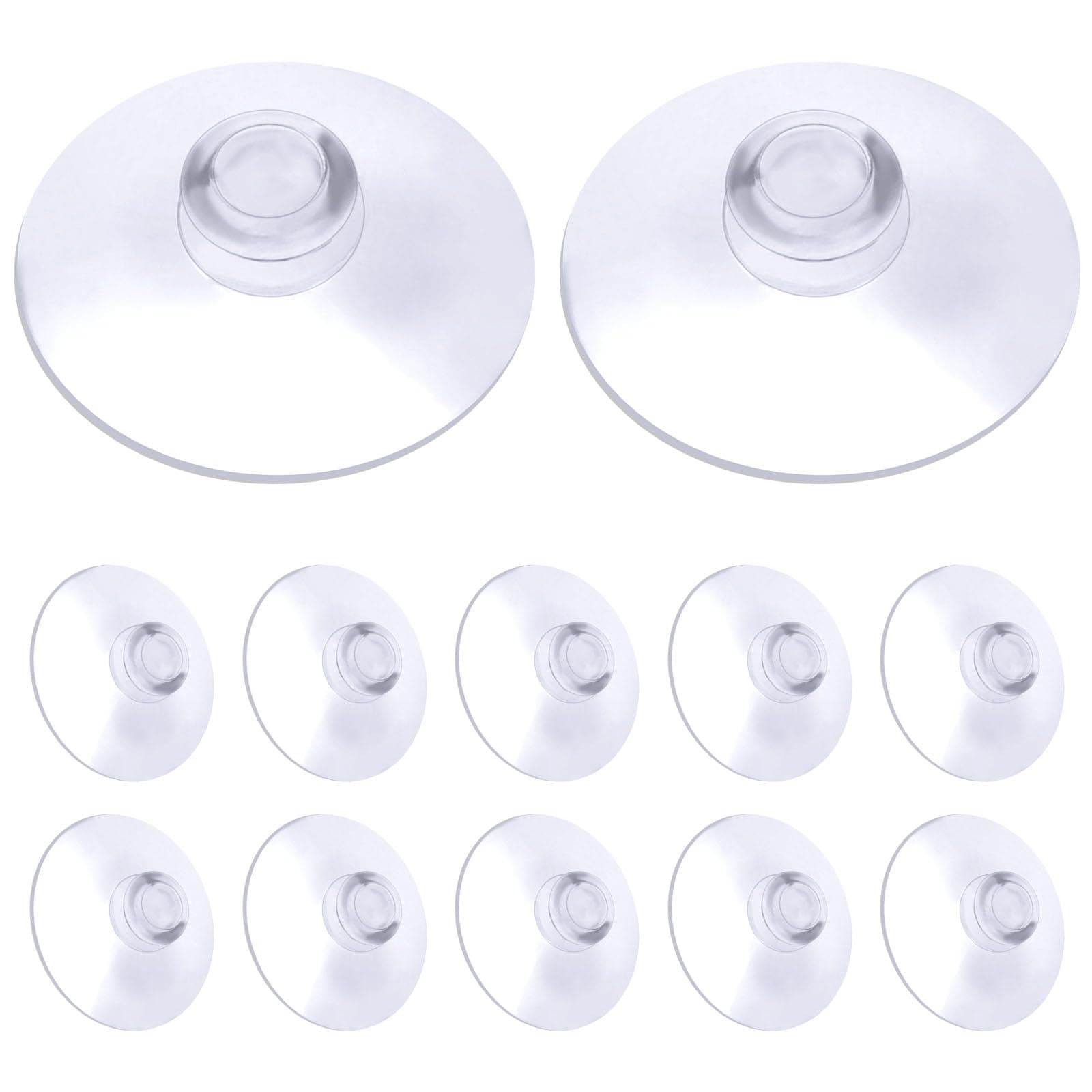 Flintronic 12 Pezzi Ventose Ø 40mm, Ventose piccole, Ventose Trasparenti, Ventosa Versatili in Plastica di Gomma, Ventose per Parasole Auto, per Bagno, Cucina, Ufficio, Specchio, Vetro, Finestra