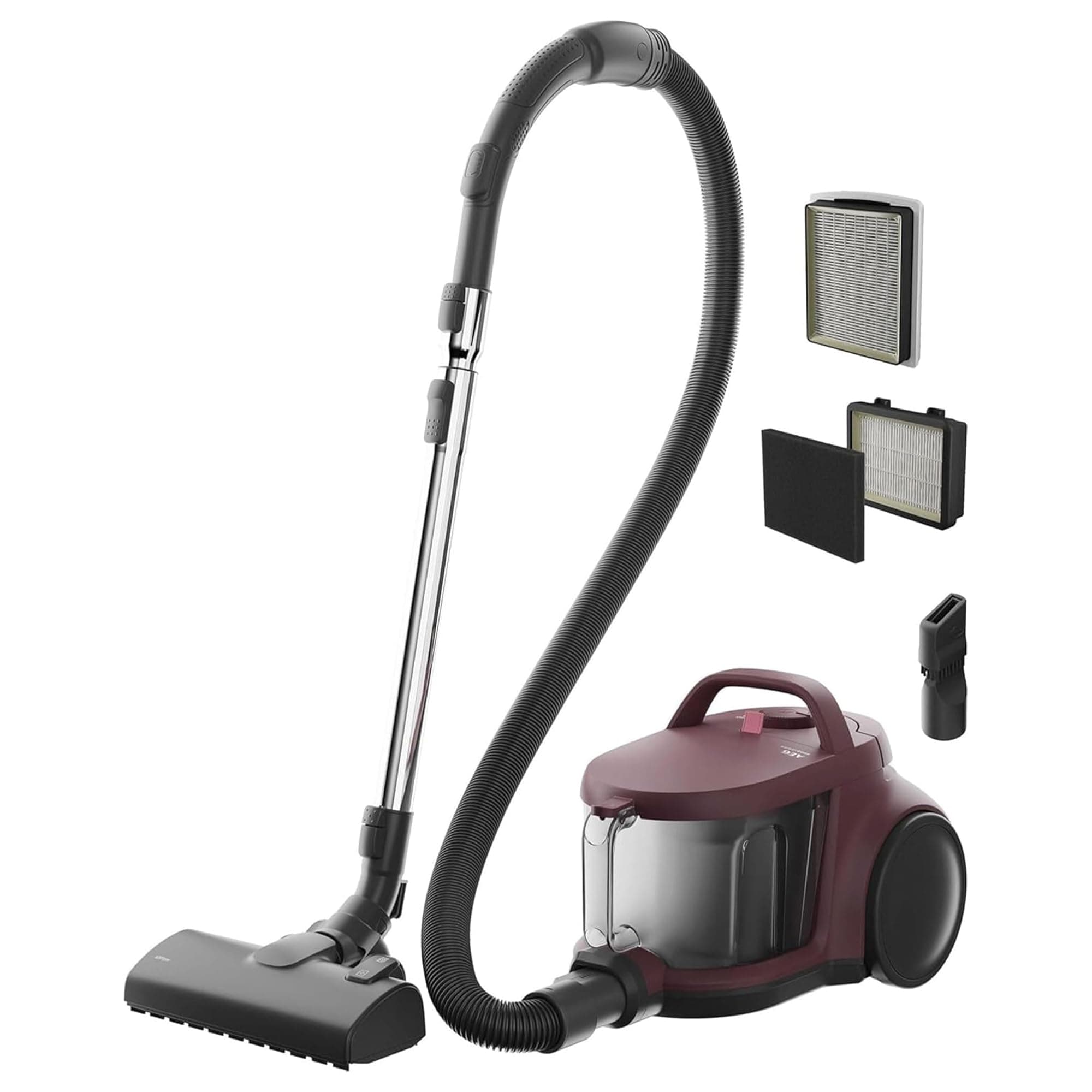 AEG Aspiradora de Trineo Sin Bolsa AL51C1DRF, 1000W, Filtro Hygiene Lavable, 78dB, Depósito de 2L, Radio de Acción de 9m, Adecuado para Suelos Duros y Alfombras, Rojo