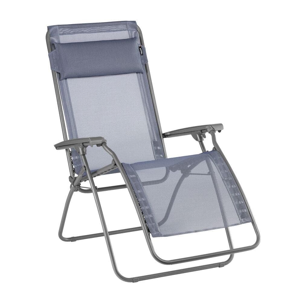 Lafuma MOBILIER - Fauteuil Relax Zéro Gravité R Clip - Chaise Longue Pliante Terrasse et Jardin - Toile Batyline Résistante - Transat Multiposition, Tout Confort, Fabriqué en France - Bleu Ocean