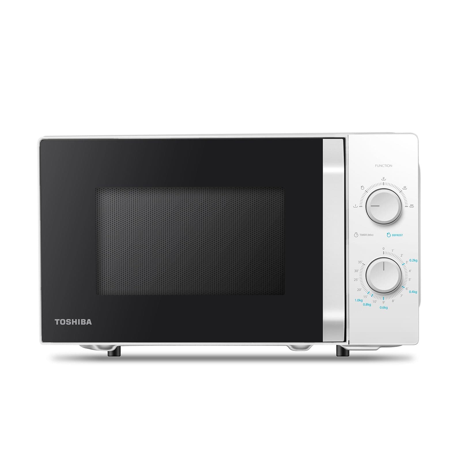 Toshiba MW2-MM20P(WH) Forno micro-ondas padrão, 20 litros, 700 W, 5 níveis de potência com prática função de descongelação, sin parrilla, iluminação LED interior, branco