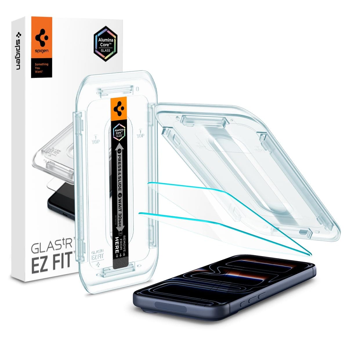 Spigen Glas.tR EZ Fit Schutzfolie kompatibel mit iPhone 17 Pro, iPhone 17, iPhone 16 Pro, 2 Stück, Kratzfest, inklusive Installationskit, Kristallklar, 9H Härte Folie