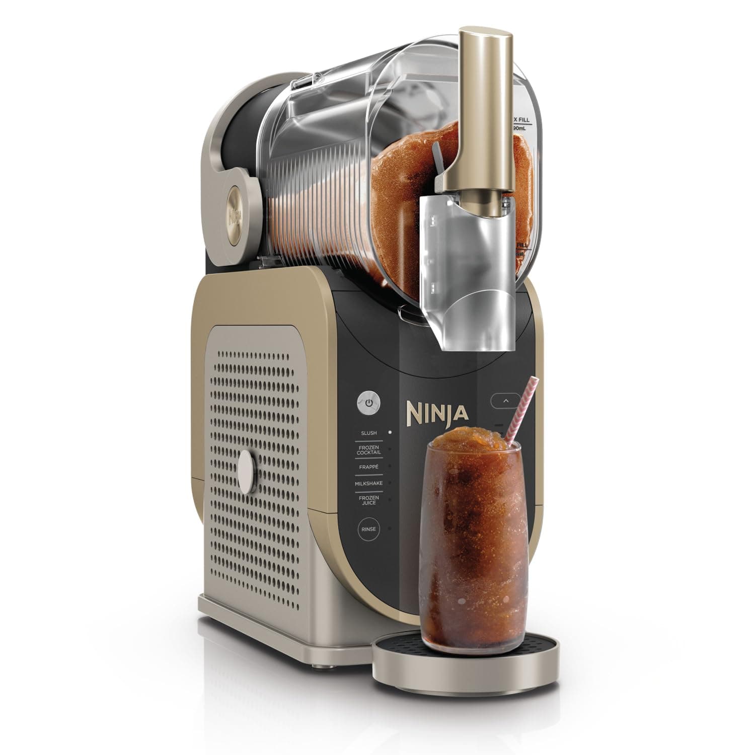 Ninja SLUSHi Macchina per granite e frozen drink, crea granite, frozen cocktail, frappé, milkshake e frozen juice senza ghiaccio o preparazione, grande capienza, Pietra Oro, FS301EUSTGD