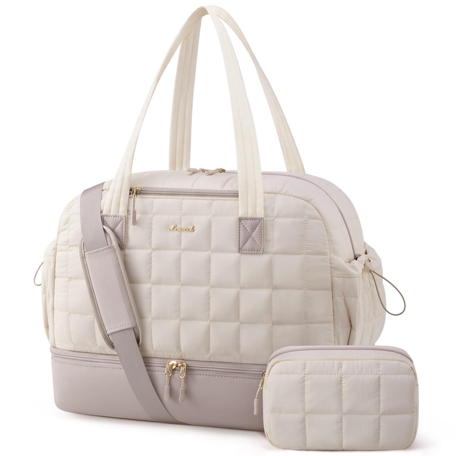 LOVEVOOK Weekender Reisetaschen Damen 35L, Leichte Puffer Kliniktasche Geburt Krankenhaustasche, Wasserdicht Sporttasche Gym Yoga Bag mit Schuhfach & Nassfach, Handgepäck Tasche für Reisen Urlaub