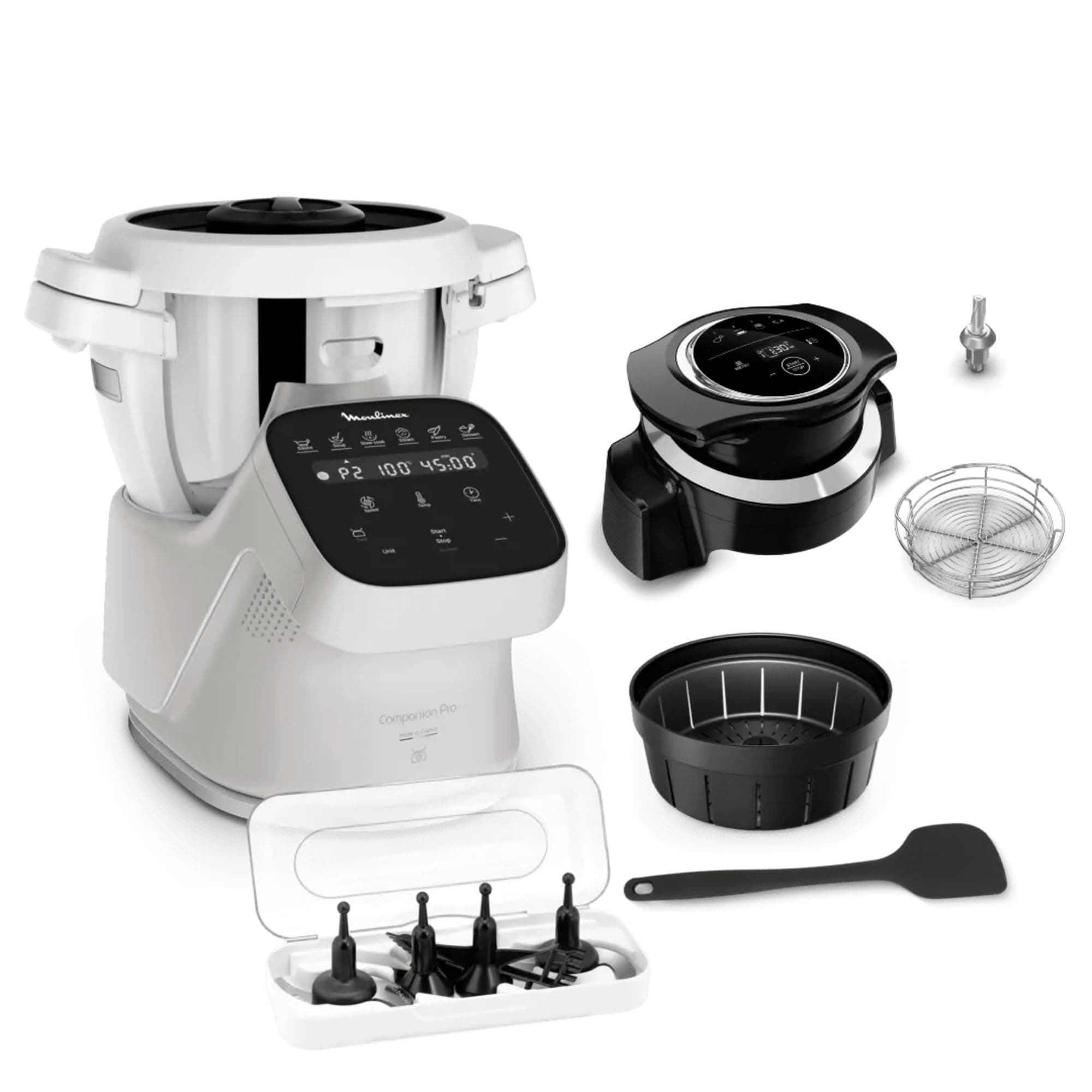 Moulinex Companion Pro avec extension air fryer, Robot cuiseur, Balance intégrée, Capacité XL, YY5828FG