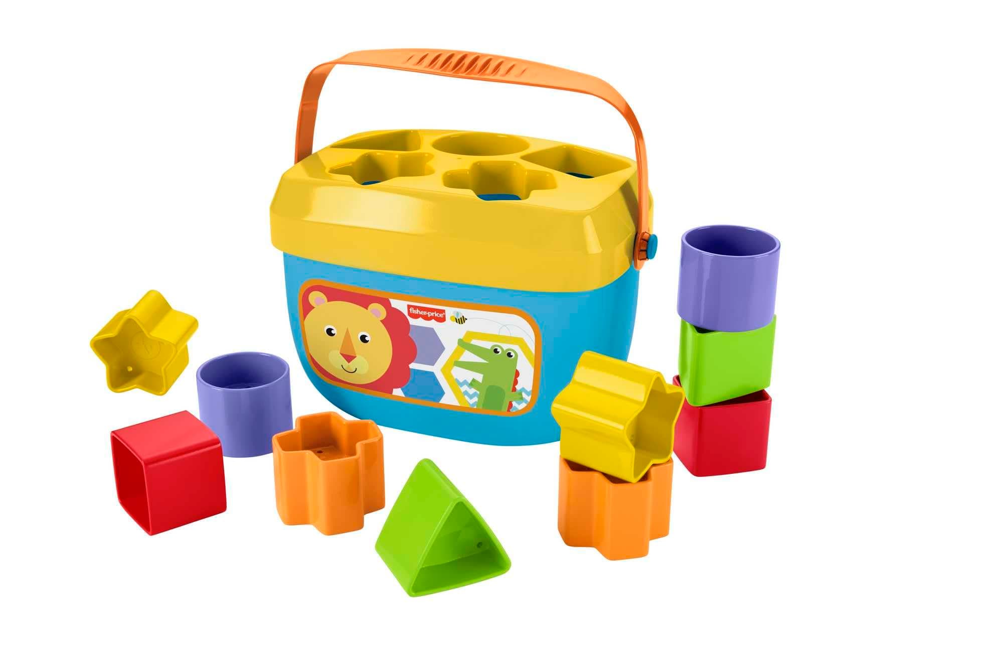 Fisher-Price Bloques infantiles, juguete para bebé +6 meses, diez bloques de colores para ordenar, apilar y encajar, motricidad fina., colores, formas, FFC84