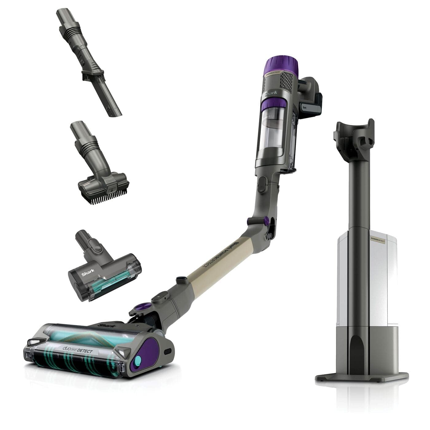 Shark PowerDetect Clean & Empty Aspiradora sin Cable con Base de Autovaciado de 2 l - DuoClean Detect, Reverse Clean y Anti Hair Wrap Plus - hasta 70 Minutos de Autonomía - Gris, IP3251AMZEUT
