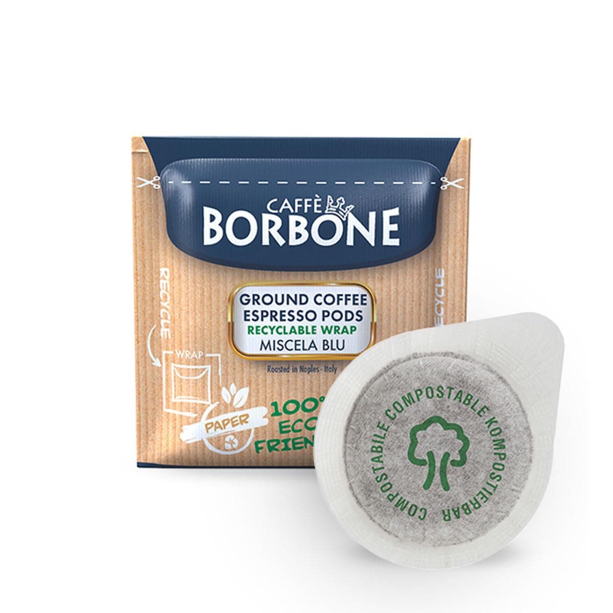 Caffè Borbone Cápsulas Compostables, Mezcla de Café Azul - 150 Cápsulas - Compatibles con el Sistema ESE Cápsulas de Papel de 44 mm