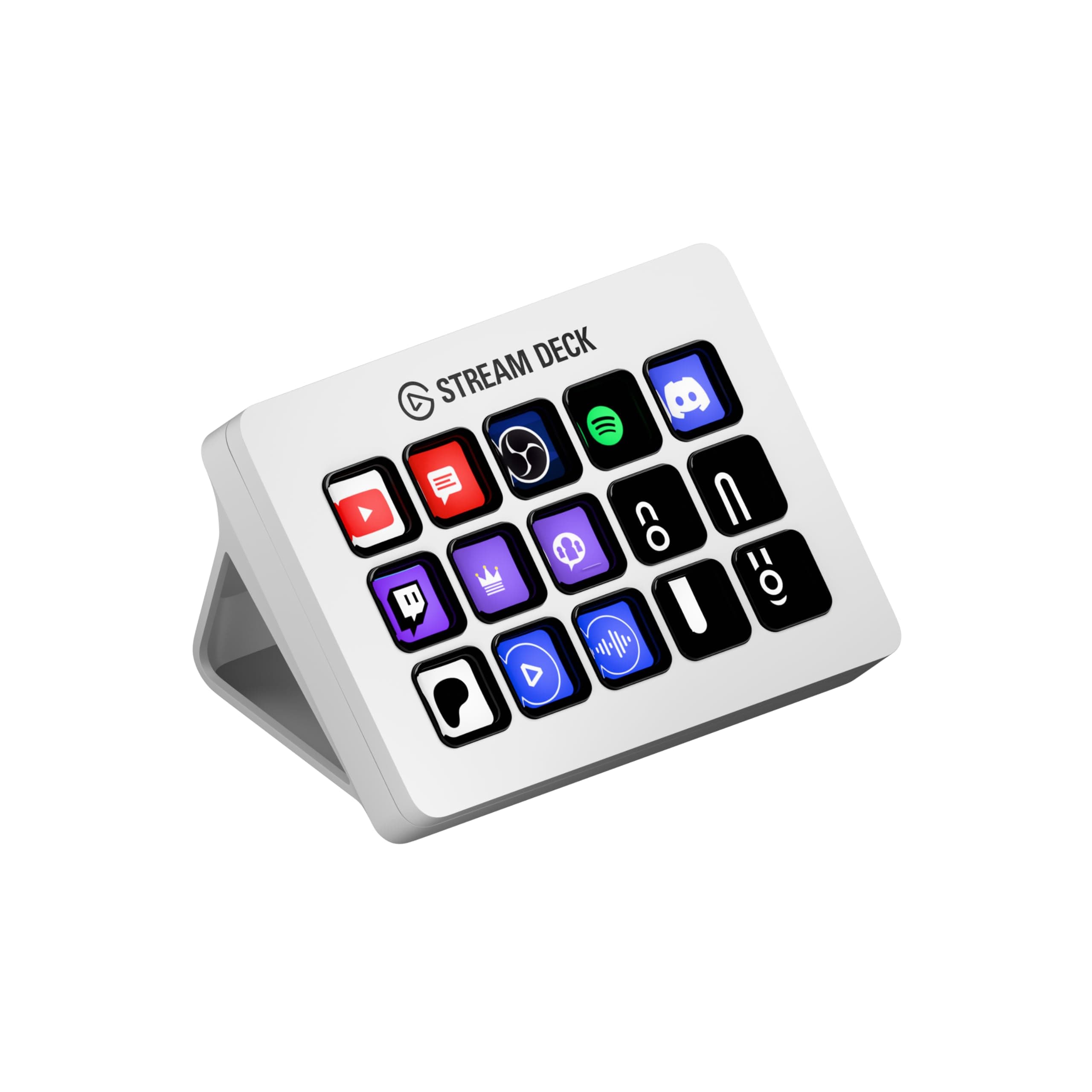 Elgato Stream Deck MK.2 White – Controller da studio, 15 tasti macro, attiva azioni nelle app e in software quali OBS, Twitch, ​YouTube e altro, funziona con Mac e PC