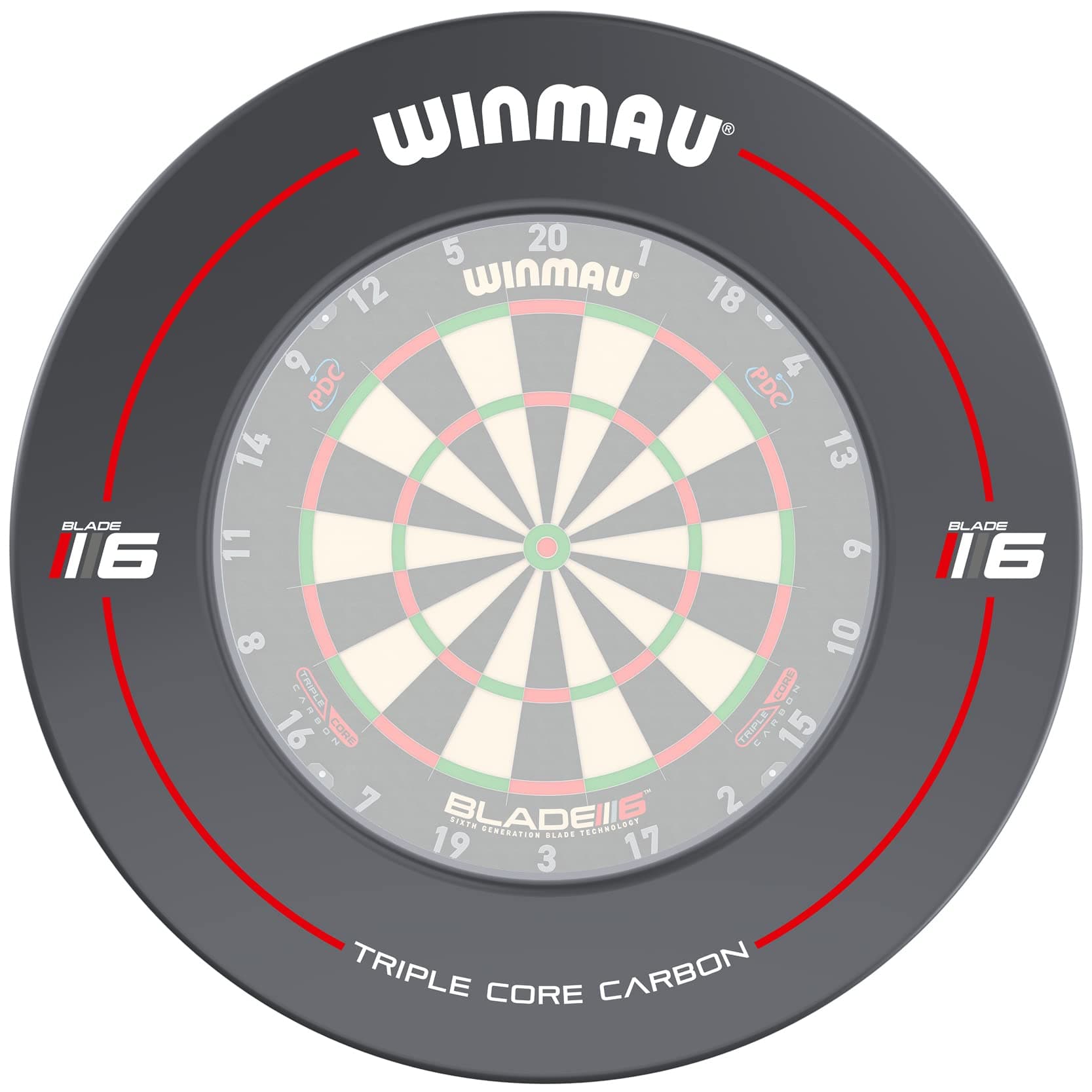 WINMAU PDC Dartboard Surround - offizielles PDC Design, robuster Schutzring/Wandprotektor für Dartscheibe, langlebiges Dart Surround Zubehör/Backboard, mehrere Designs & Farben für Einsteiger & Profis