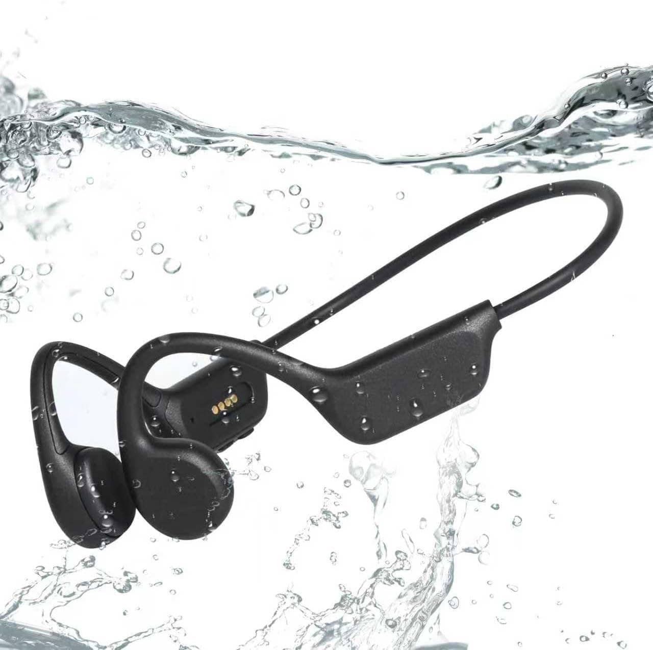 CQWEIC Casque Conduction Osseuse, Casque Natation, IPX8 Etanche sans Fil Bluetooth 5.4, Écouteur de Sport Ouvert avec Lecteur MP3 intégré 32G Mémoire pour la Natation, Le vélo, la Course à Pied