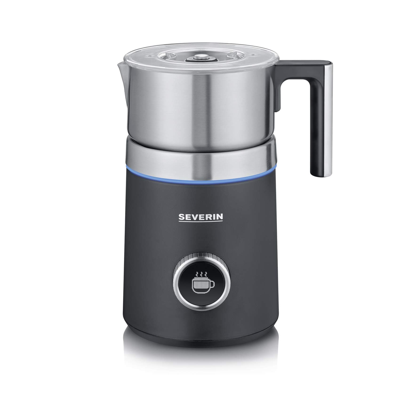 SEVERIN Montalatte Elettrico a Induzione, 700 ml, 500W, 13 programmi, Funzione Cioccolata Calda, Display OLED, Temperatura Regolabile, Contenitore Inox Lavabile, 19,5 x 15,5 x 25,0 cm, Nero - SM 3587