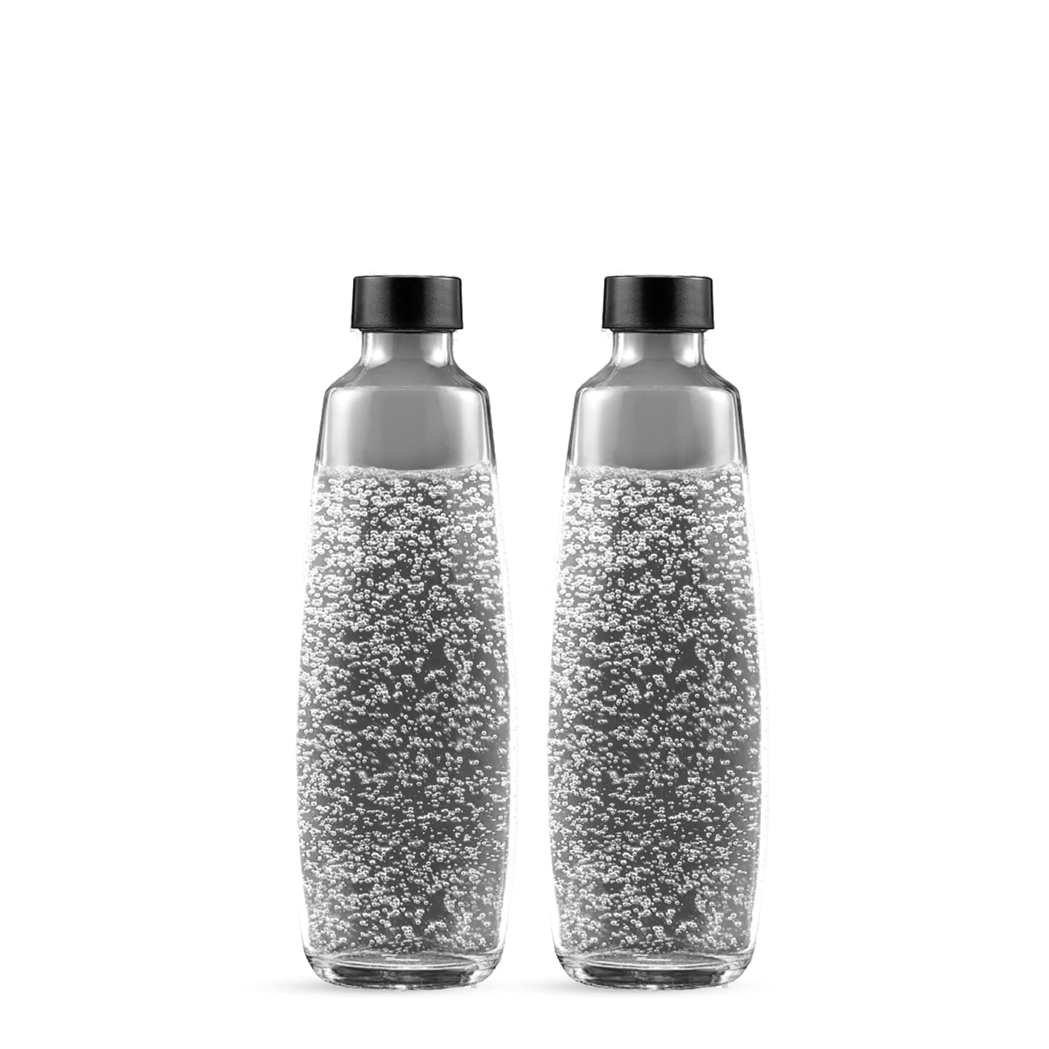 SodaStream Glasflaschen Bupack 1 Liter kompatibel mit Carbonator Duo 2x1l, schwarz, 10x19,5x29