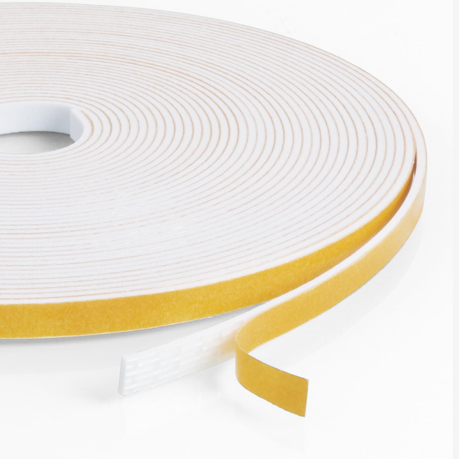 flintronic Nastro Autoadesivo in Schiuma, 6x1.5 mm 10m Guarnizione in Gomma per Porte e Finestre, Guarnizione per Porta Insonorizzata Antipioggia, Striscia di Tenuta per Aria Condizionata(Bianco)