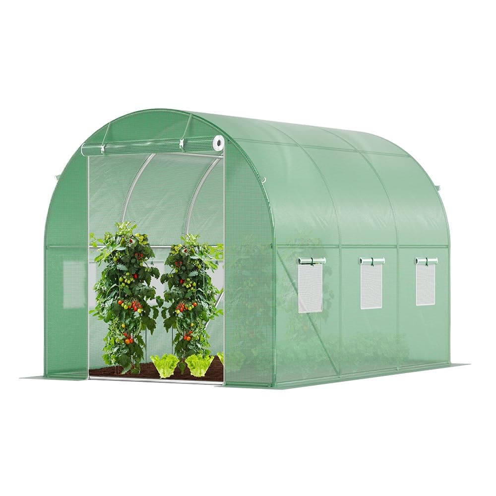 VOUNOT® Serre de Jardin Tunne 6m2 en Acier galvanisé Serre de Jardin Maraichère Verte Idéale pour Faire Pousser et protéger Vos Plantes en Toutes Saisons