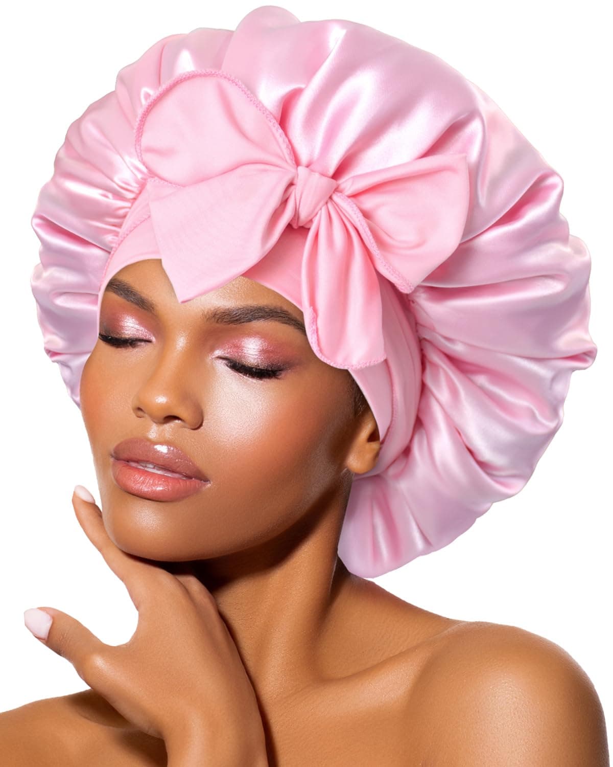BONNET QUEEN Cuffia Seta Capelli Notte Regolabili Cuffia Capelli Ricci Bonnet con Lacci Lunghi Morbida e Protettiva