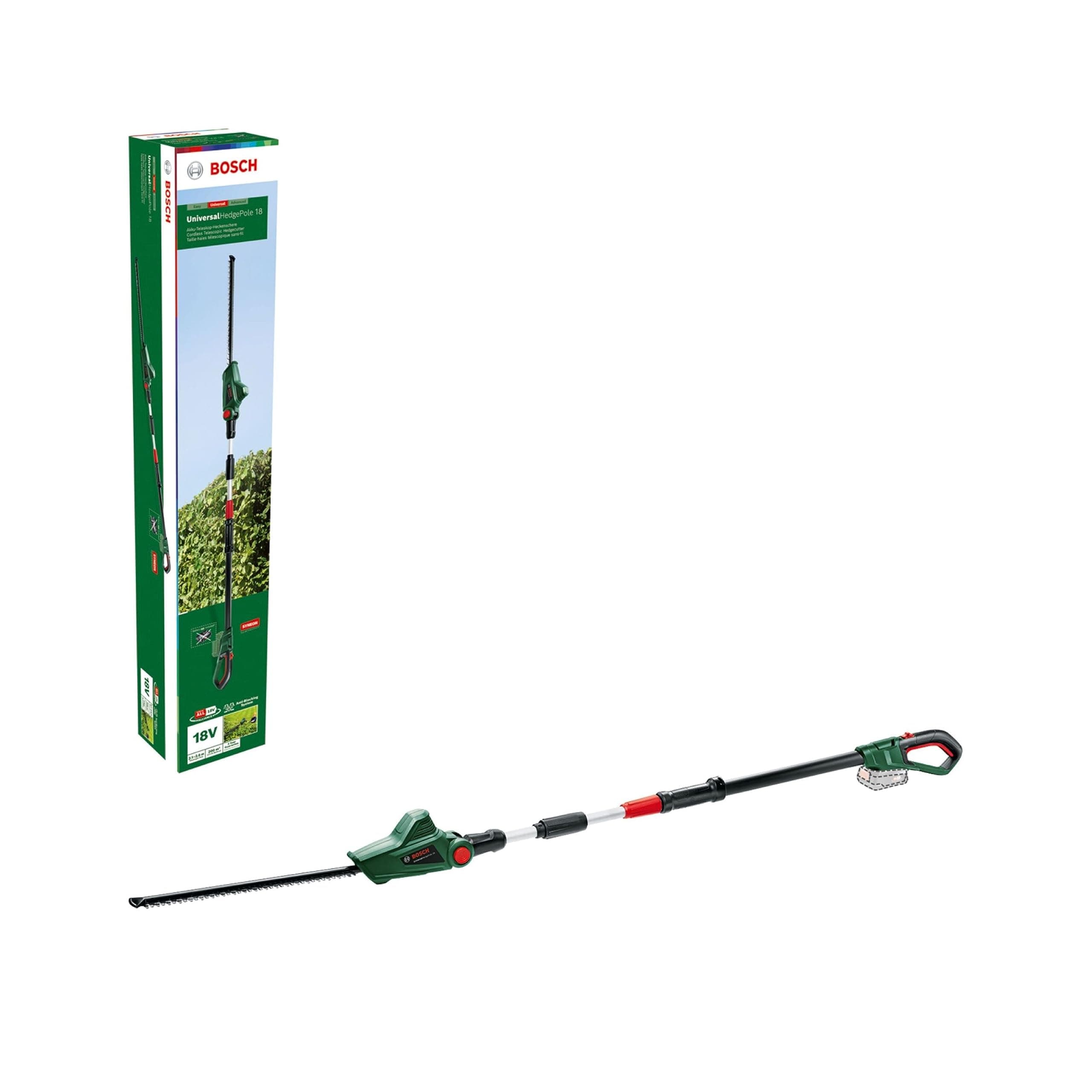 Bosch taille-haies télescopique sans fil UniversalHedgePole 18 (sans batterie, système 18 Volt, dans carton)