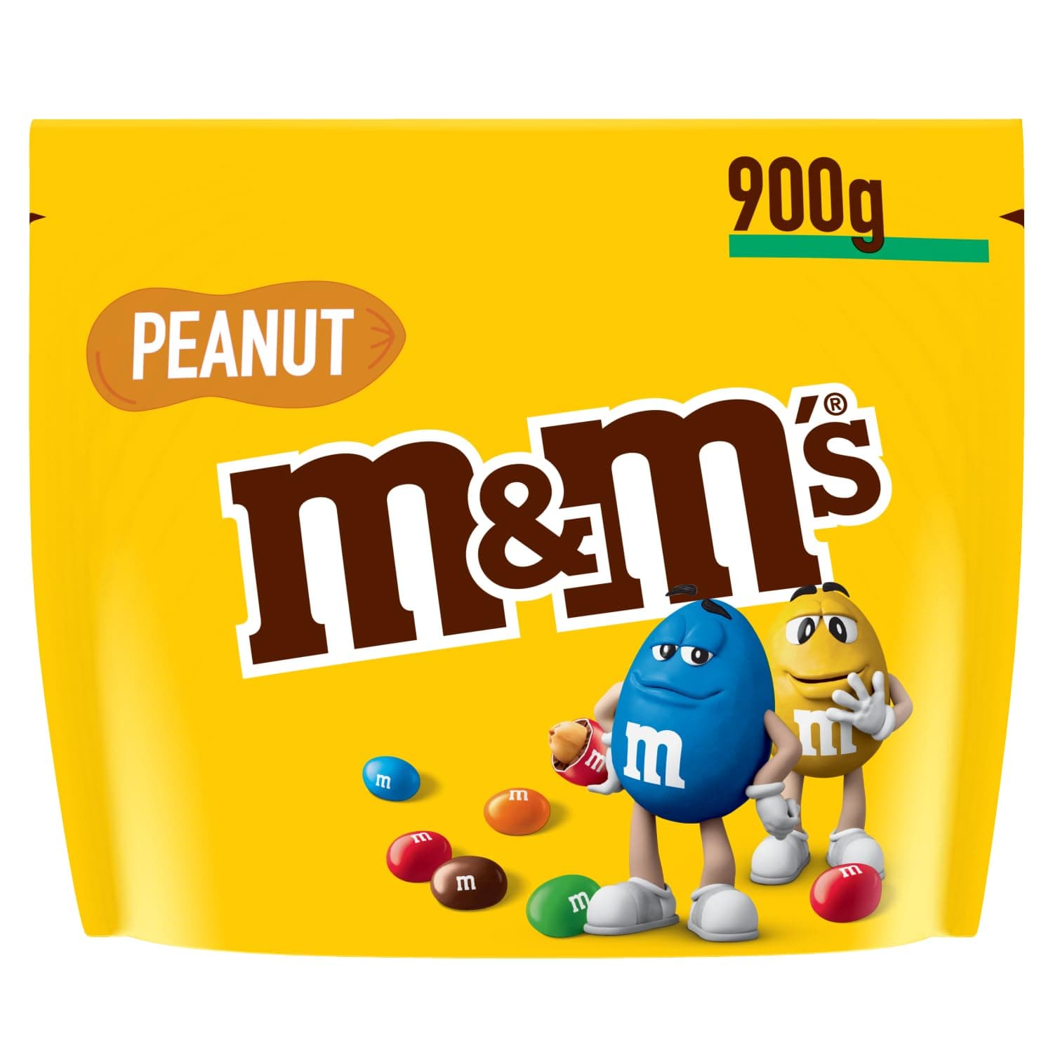 M&M'S PEANUT - Bonbons Chocolat au Lait & Cacahuètes - Sachet de 900 gr